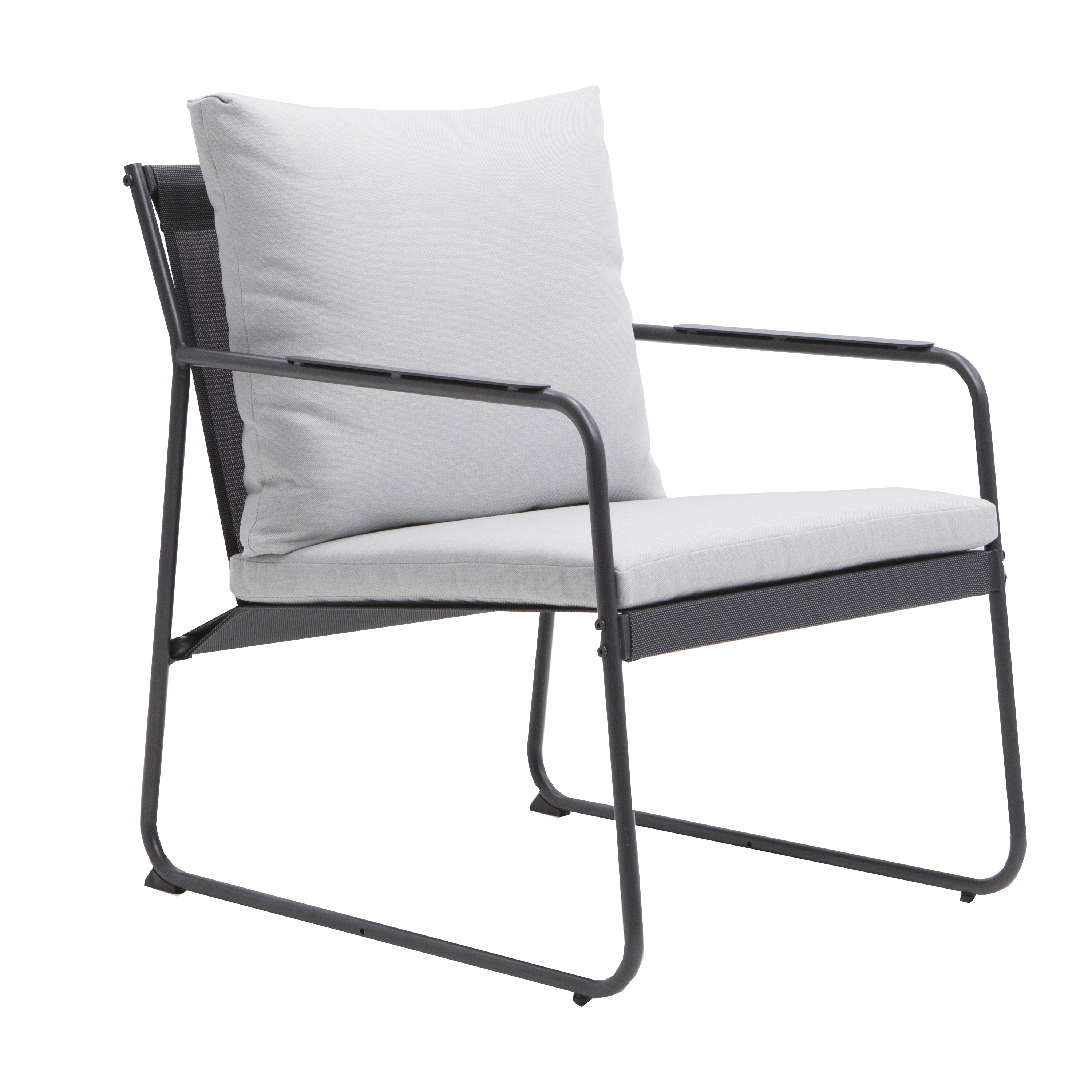 Salotto da giardino per 4 persone antracite  Fino NATERIAL con cuscini in poliestere grigio - 10