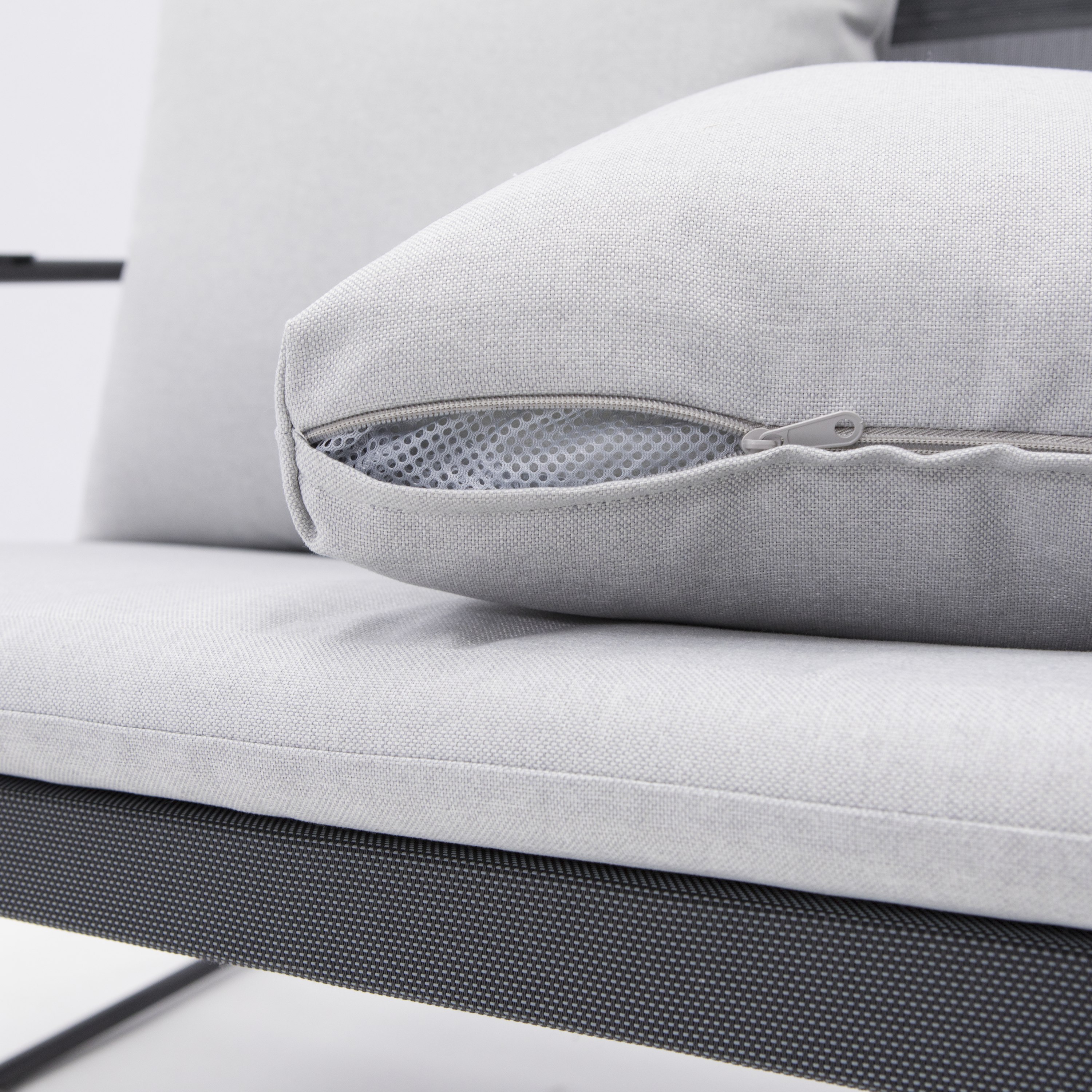 Salotto da giardino per 4 persone antracite  Fino NATERIAL con cuscini in poliestere grigio - 19