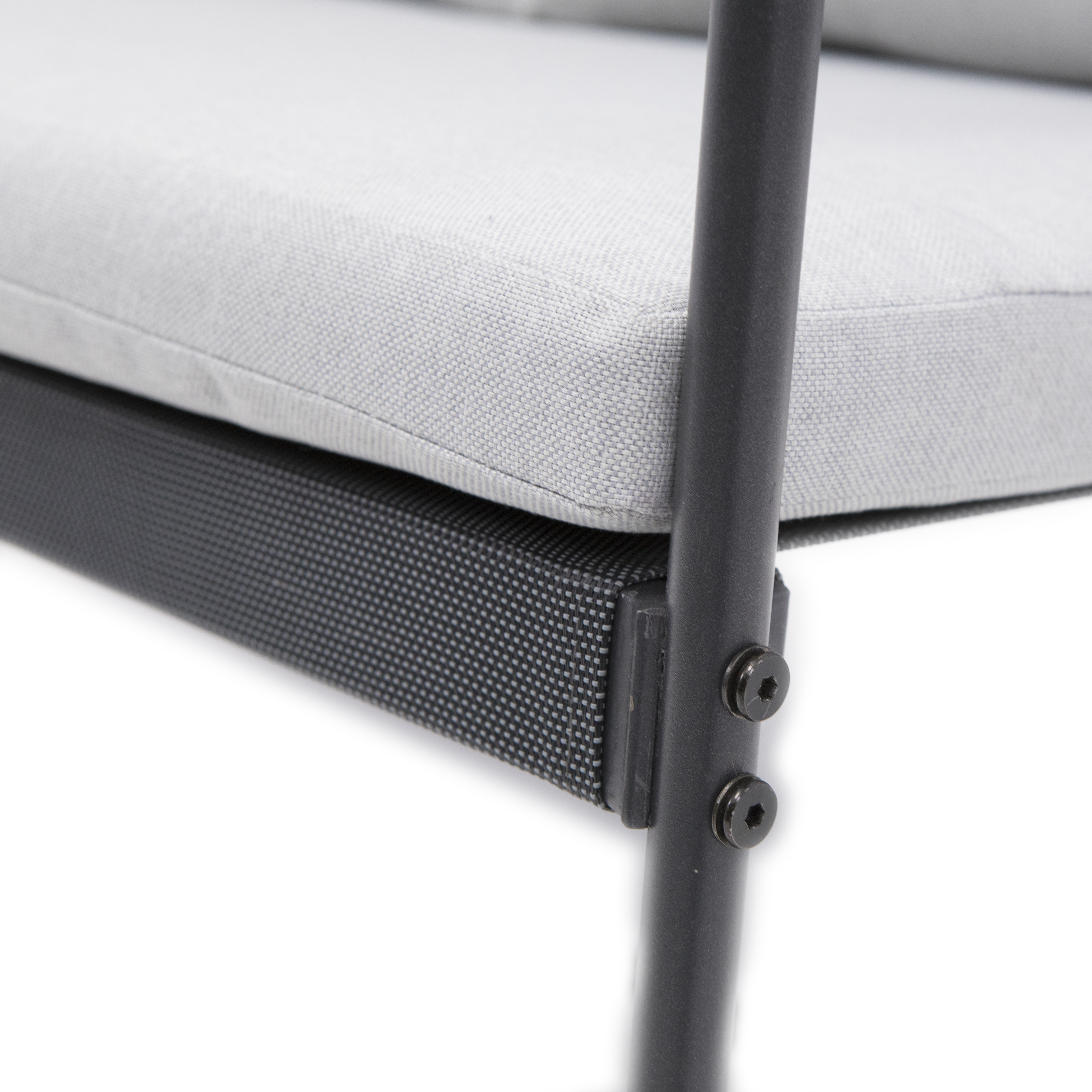 Salotto da giardino per 4 persone antracite  Fino NATERIAL con cuscini in poliestere grigio - 21