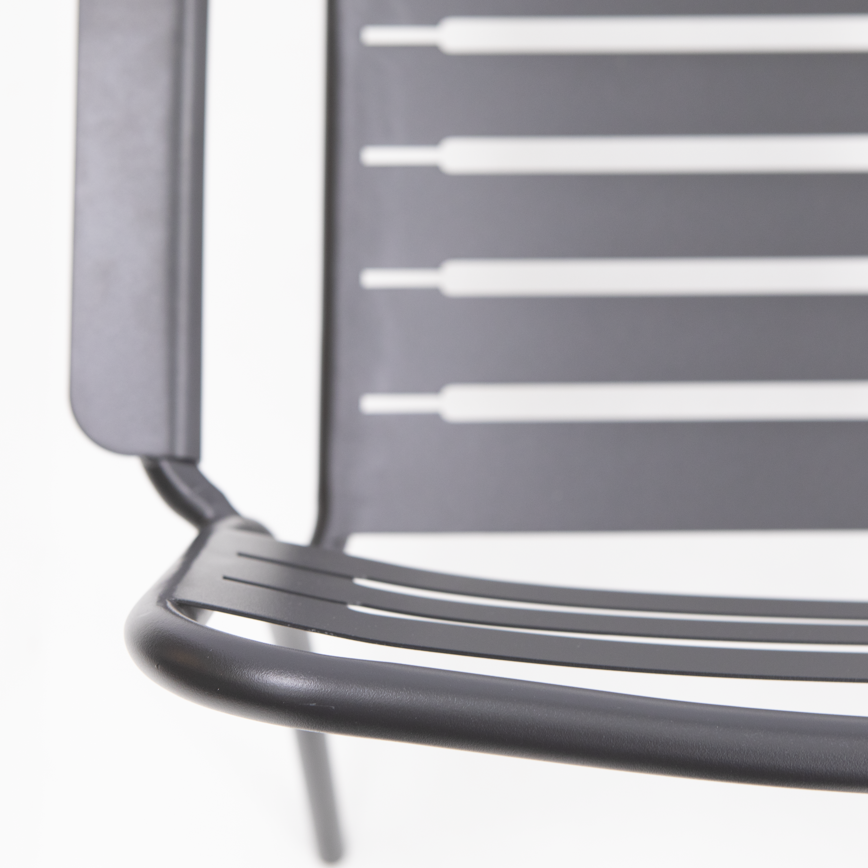 Sedia da giardino con braccioli Cafe, struttura e seduta in acciaio antracite - 11