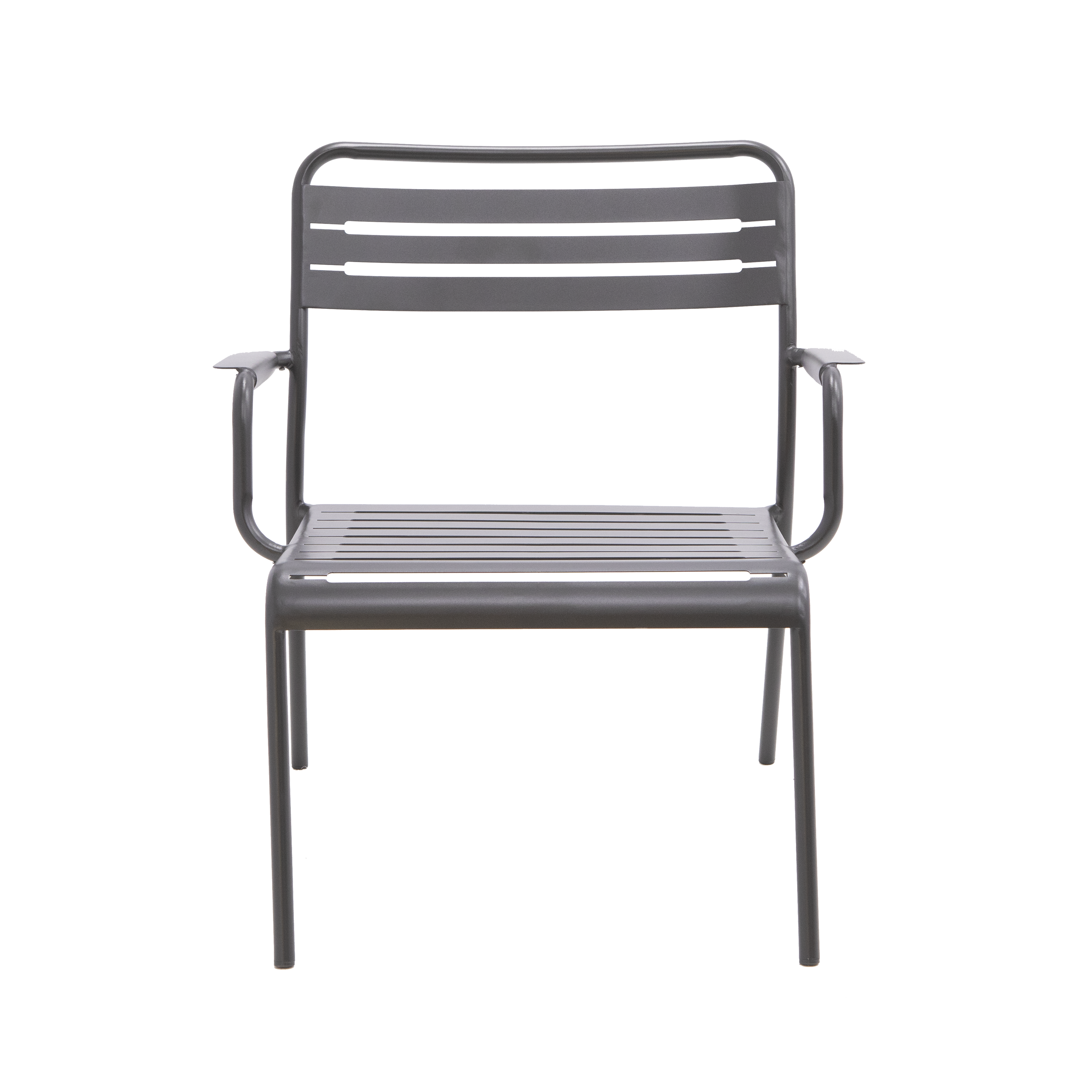 Sedia da giardino con braccioli Cafe, struttura e seduta in acciaio antracite - 8