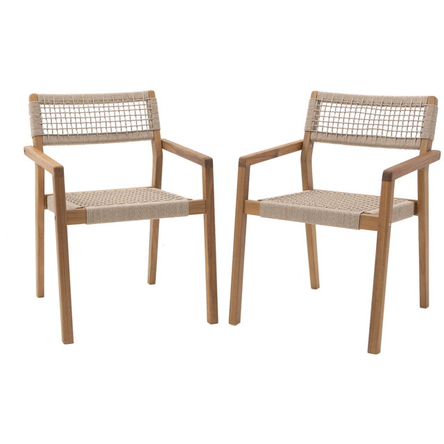 Set de 2 sillas de jardín NATERIAL Oasis de acacia beige