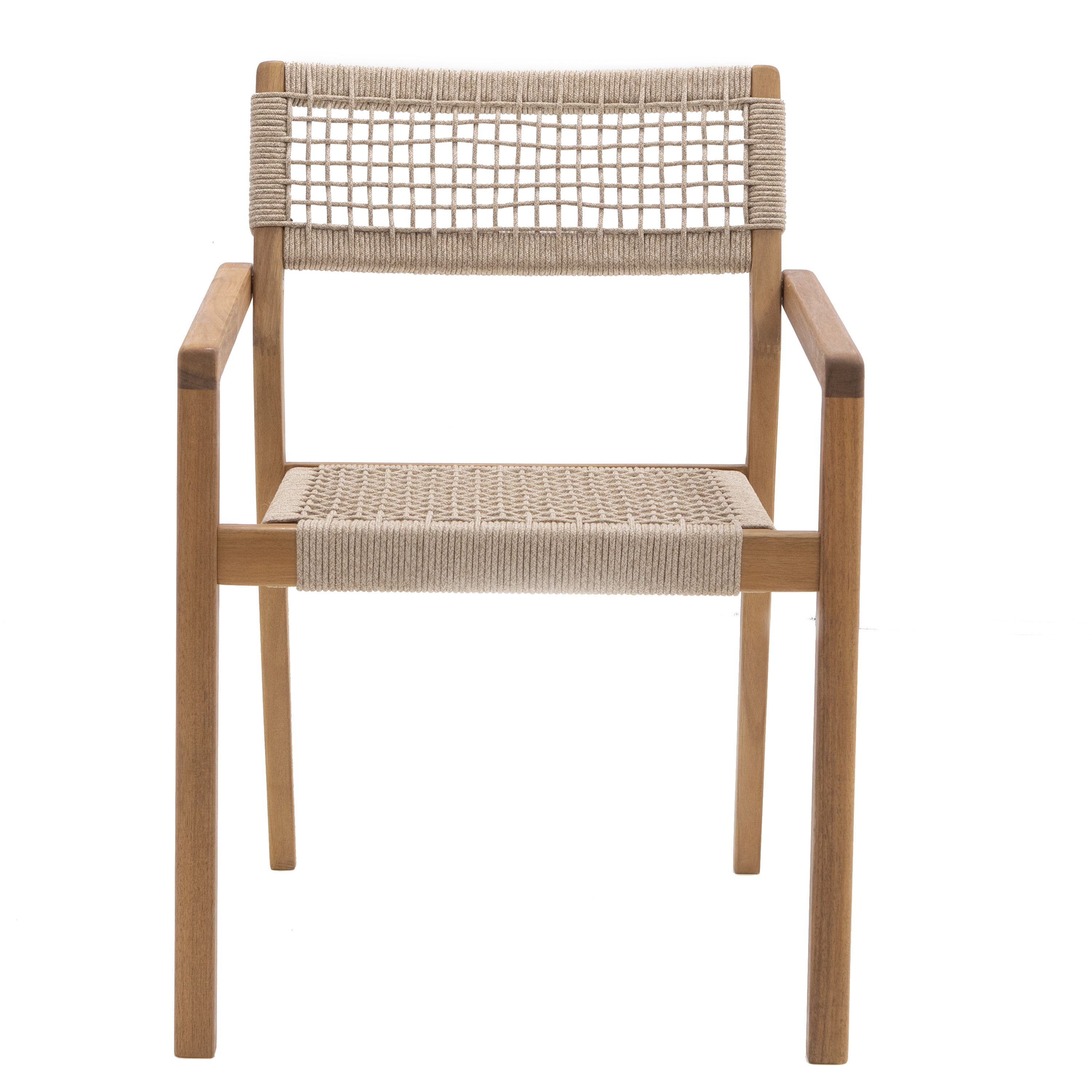 Sedia da giardino con braccioli Oasis NATERIAL, struttura in acacia legno, seduta in corda, 2 pezzi - 15