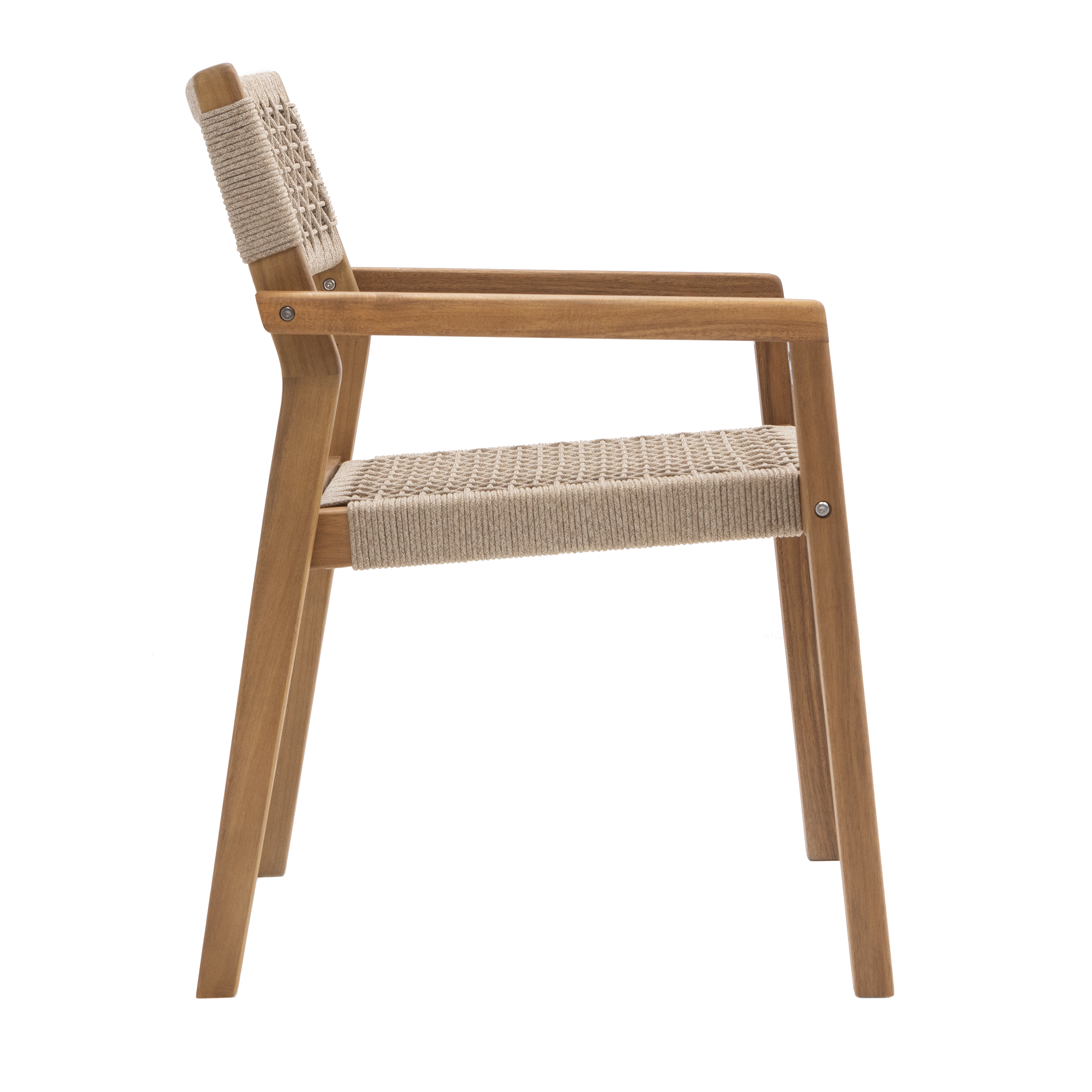 Sedia da giardino con braccioli Oasis NATERIAL, struttura in acacia legno, seduta in corda, 2 pezzi - 16