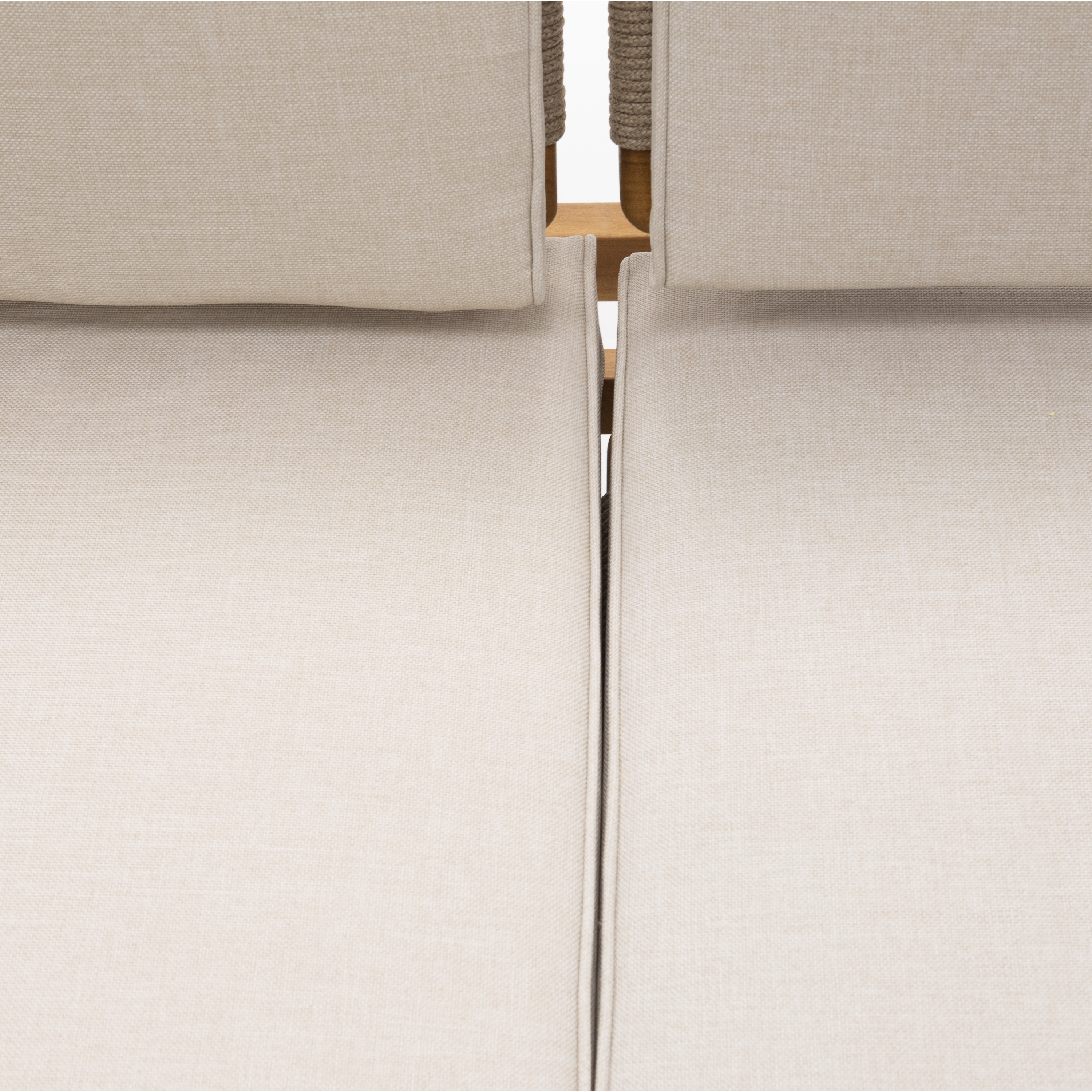 Divano da giardino con cuscino beige e braccioli Oasis NATERIAL da 3 posti, struttura in acacia marrone seduta in poliestere marrone, L 182 x H 74 x P 80 cm - 17