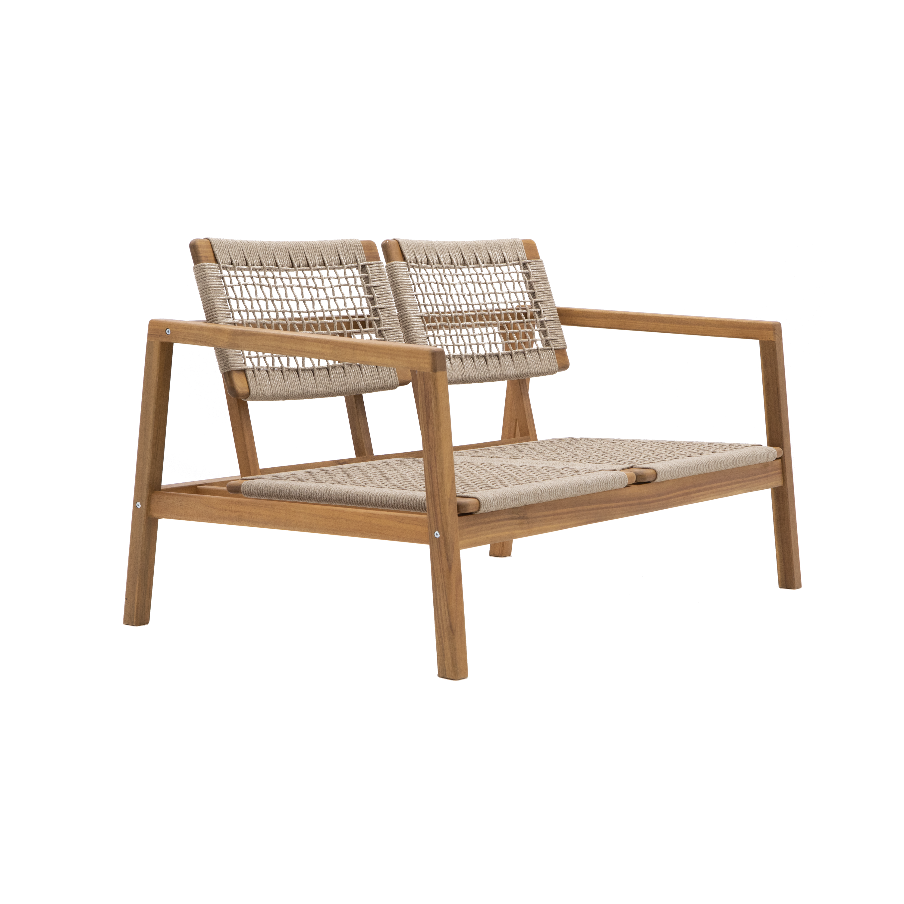 Canapé 2 personnes en acacia et corde tressée Oasis NATERIAL - 12