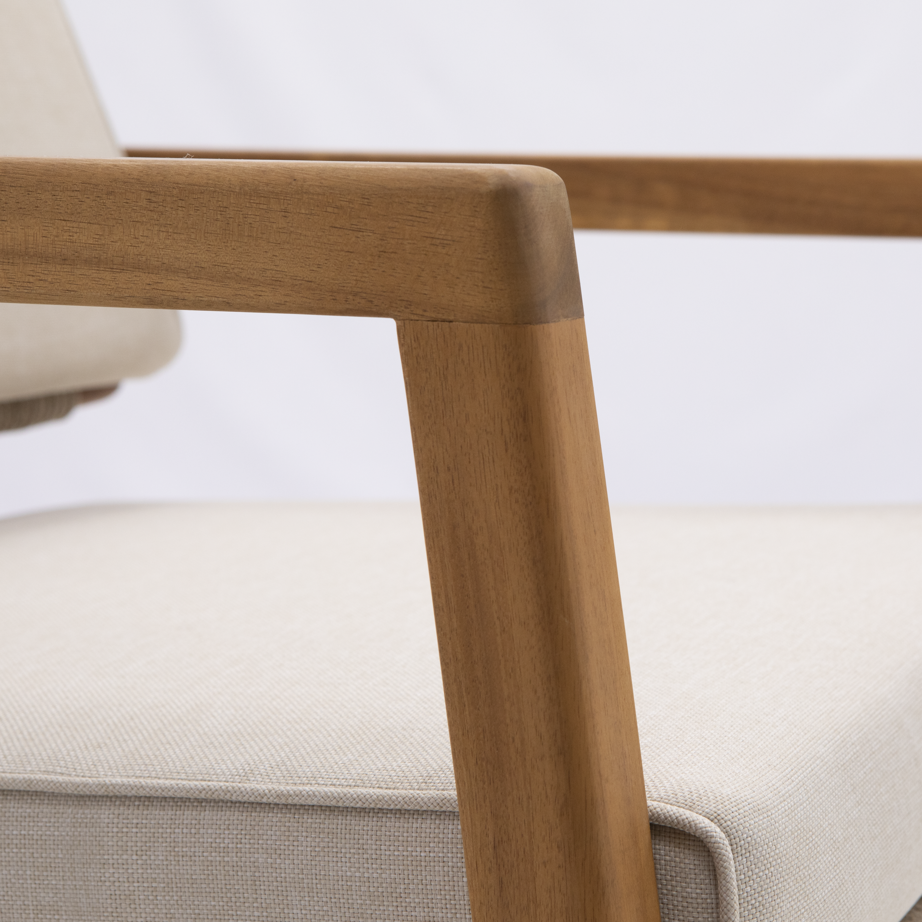 Poltrona da giardino con cuscino beige e braccioli Oasis NATERIAL da 2 posti, struttura in acacia marrone seduta in acacia marrone, L 66 x H 74 x P 80 cm, set da 2 pezzi - 29