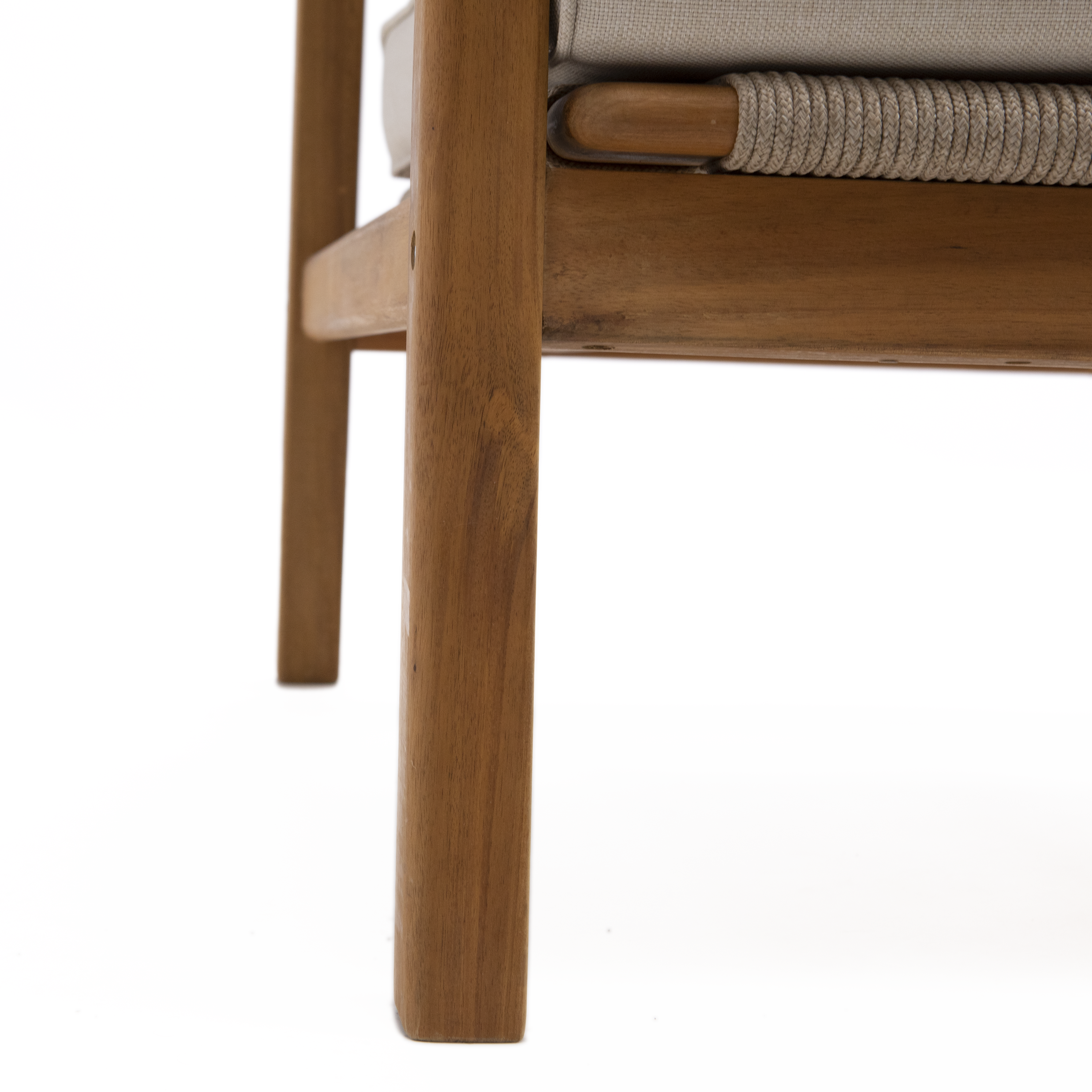 Poltrona da giardino con cuscino beige e braccioli Oasis NATERIAL da 2 posti, struttura in acacia marrone seduta in acacia marrone, L 66 x H 74 x P 80 cm, set da 2 pezzi - 31