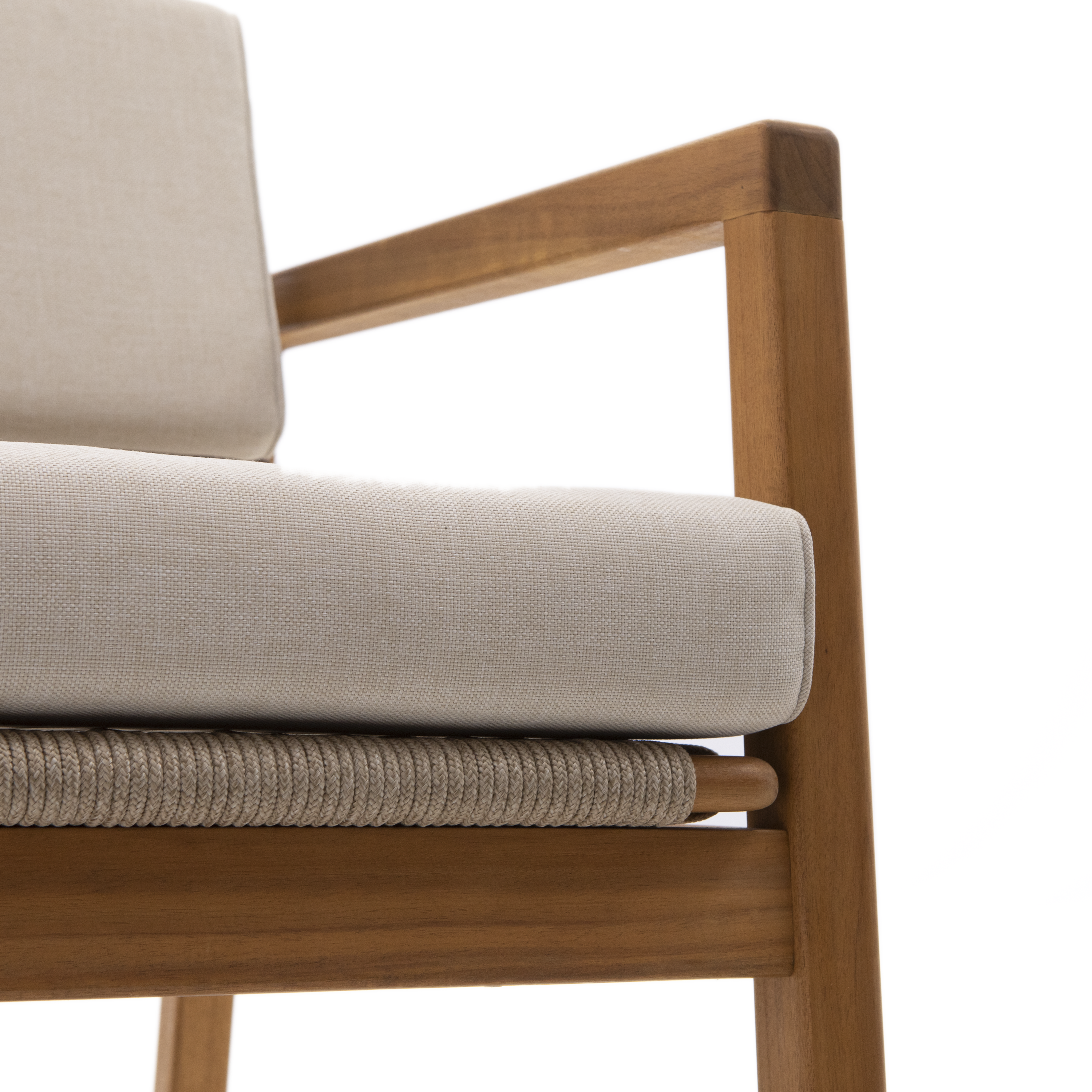 Poltrona da giardino con cuscino beige e braccioli Oasis NATERIAL da 2 posti, struttura in acacia marrone seduta in acacia marrone, L 66 x H 74 x P 80 cm, set da 2 pezzi - 32