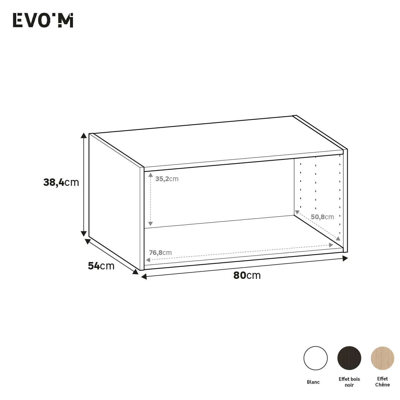 Caisson SPACEO Evo'M Blanc H.38,4 X L.80 X P.54 cm - 2