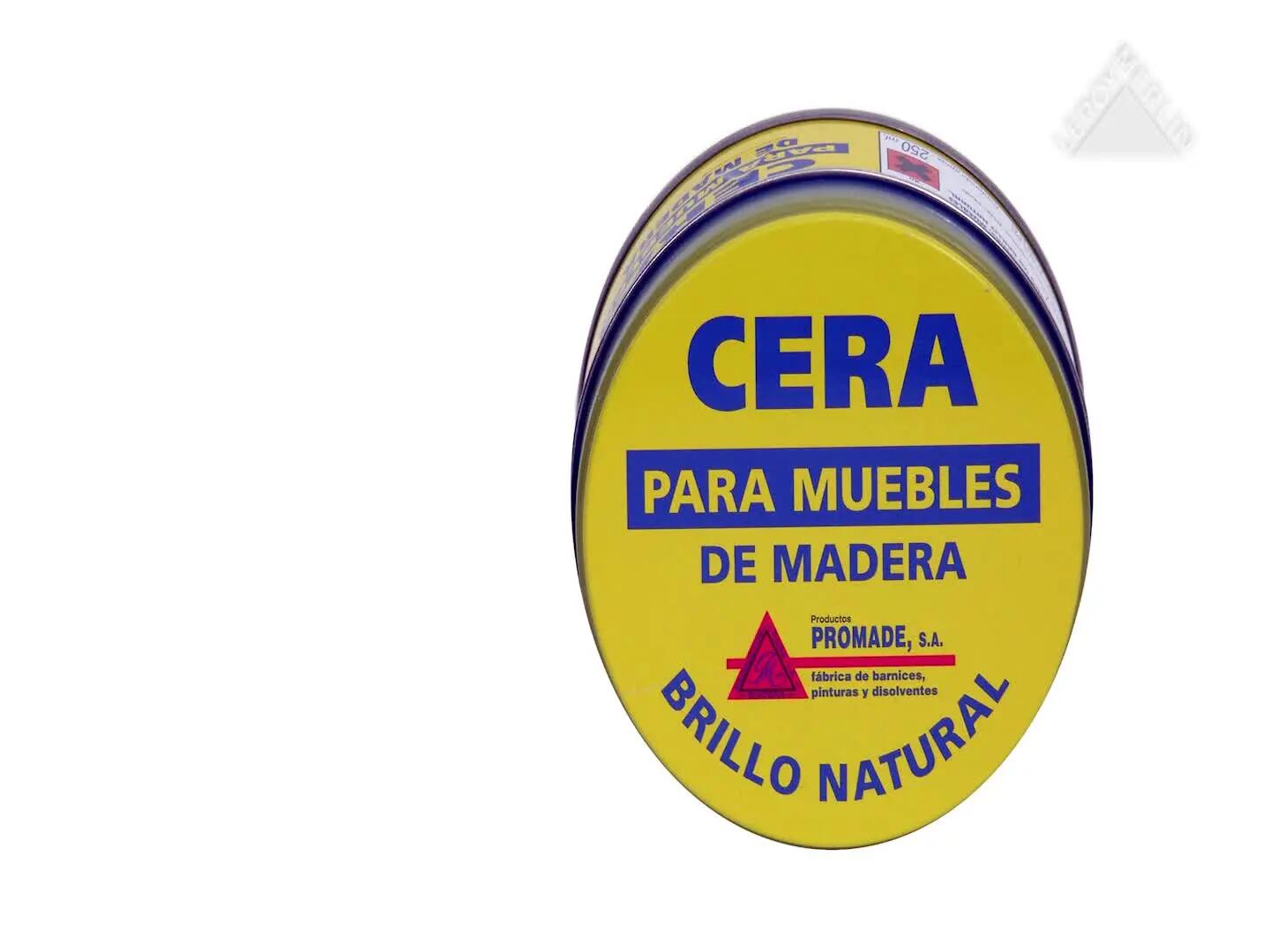 Cera decorativa de madera interior PROMADE en color natural, acabado satinado para mobiliario en pasta de 250 ml. Base disolvente. - 3