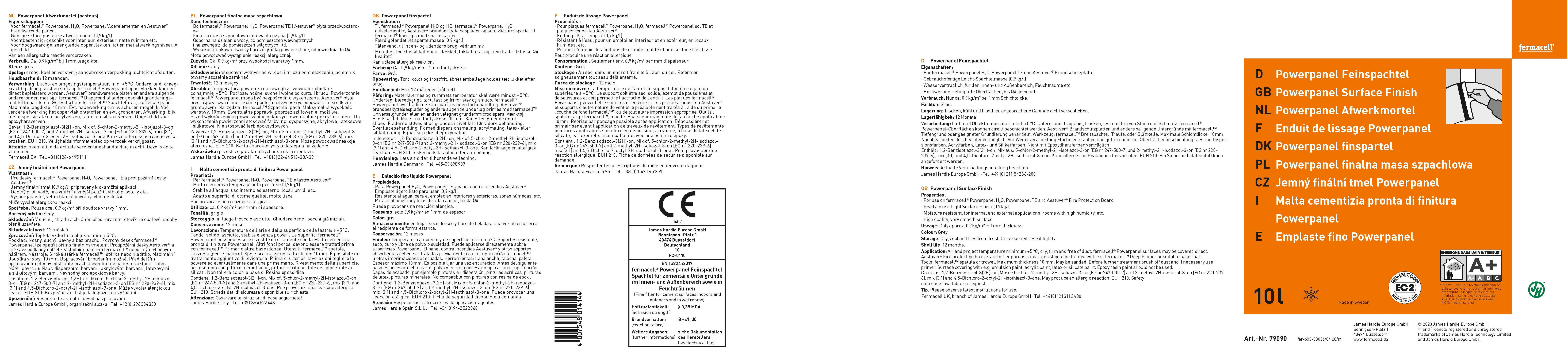 Enduit de lissage Powerpanel h2o FERMACELL, 12 kg - 2