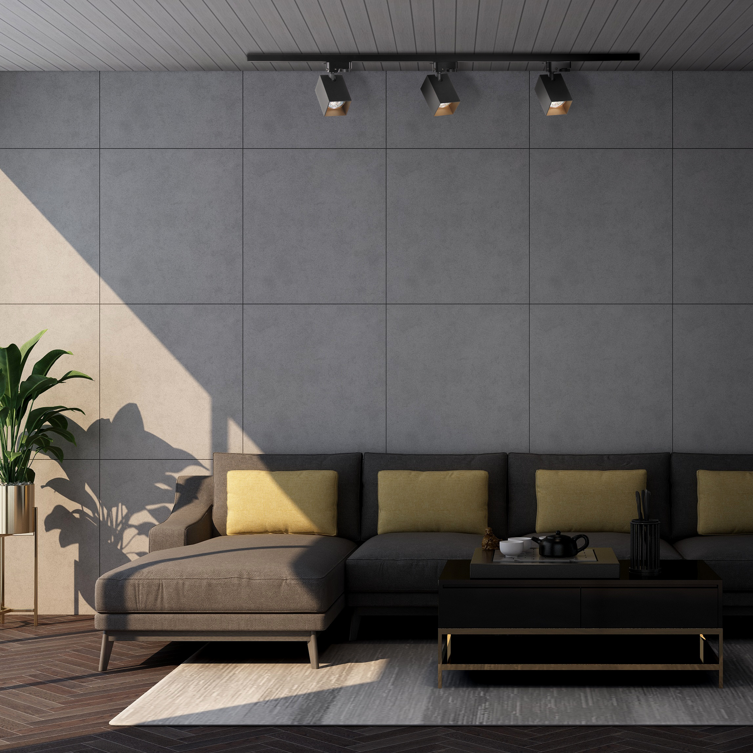 Szyna oświetleniowa Square czarna 3 x GU10 1F Goldlux - Leroy Merlin