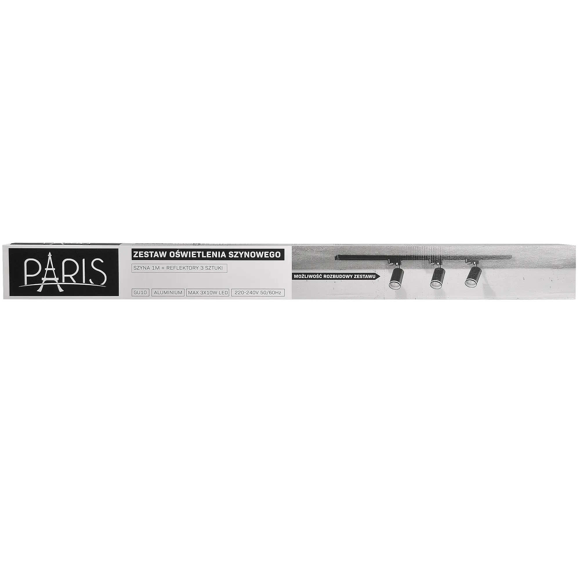 Szyna oświetleniowa Paris czarna 3 x GU10 1F Goldlux - 10