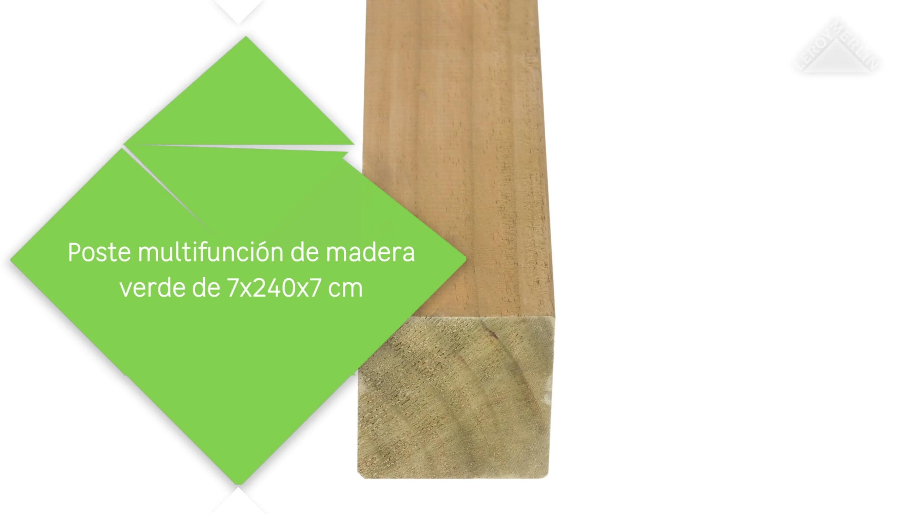 Poste multifunción de madera verde de 7x240x7 cm - 2