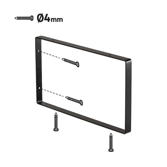 Lot de 2 équerres Plata acier peint noir, H.18 x P.30 cm - 2