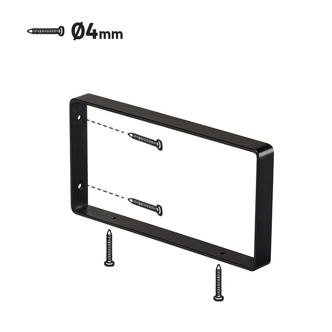 Lot de 2 équerres Plata acier peint noir, H.10 x P.18 cm - 2