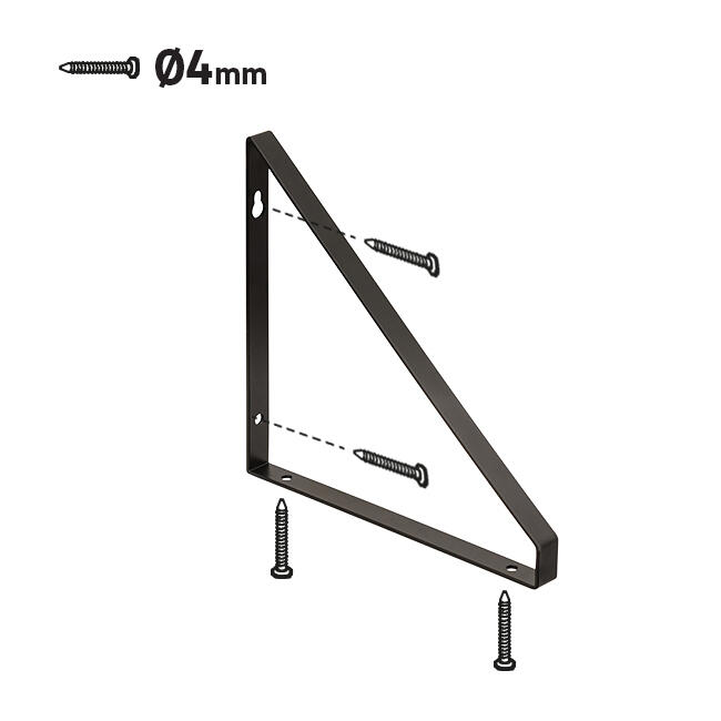 2 Escuadras decorativas forma triangulo en color negro Alt. 18 x  An. 18 cm - 3