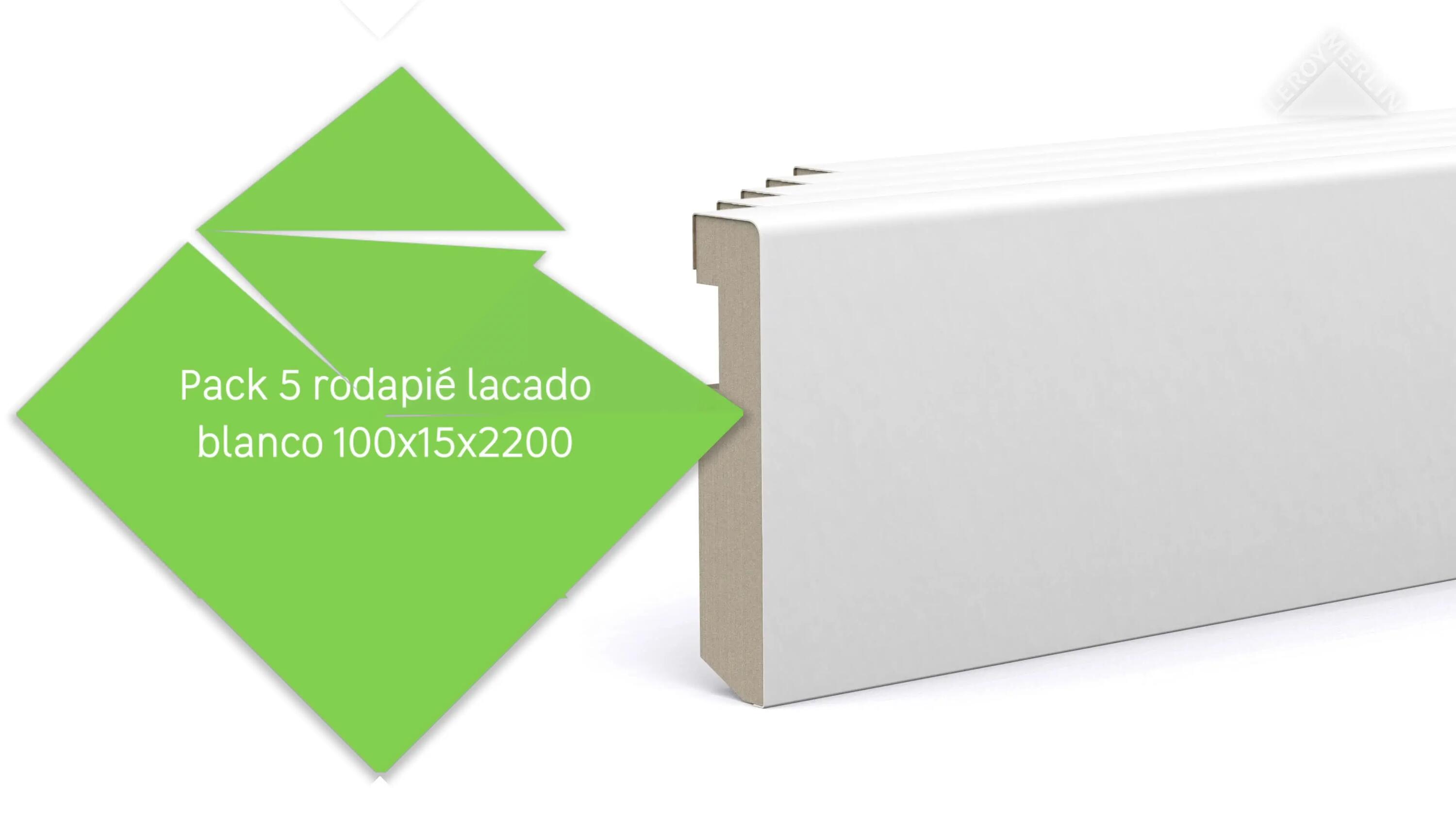 Pack de 5 rodapiés  de mdf de 220x10cm blanco - 3