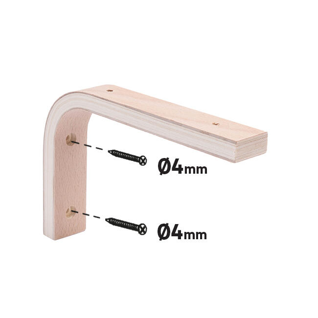 Lot de 2 équerres Elegance bois verni beige, H.10 x P.15 cm - 5