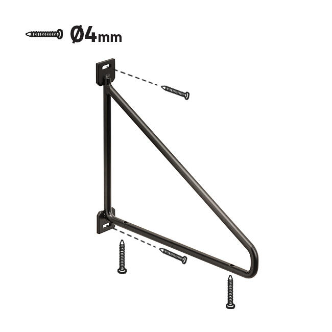 Equerre de fixation murale acier peint noir, H.18 x P.18 cm - 3