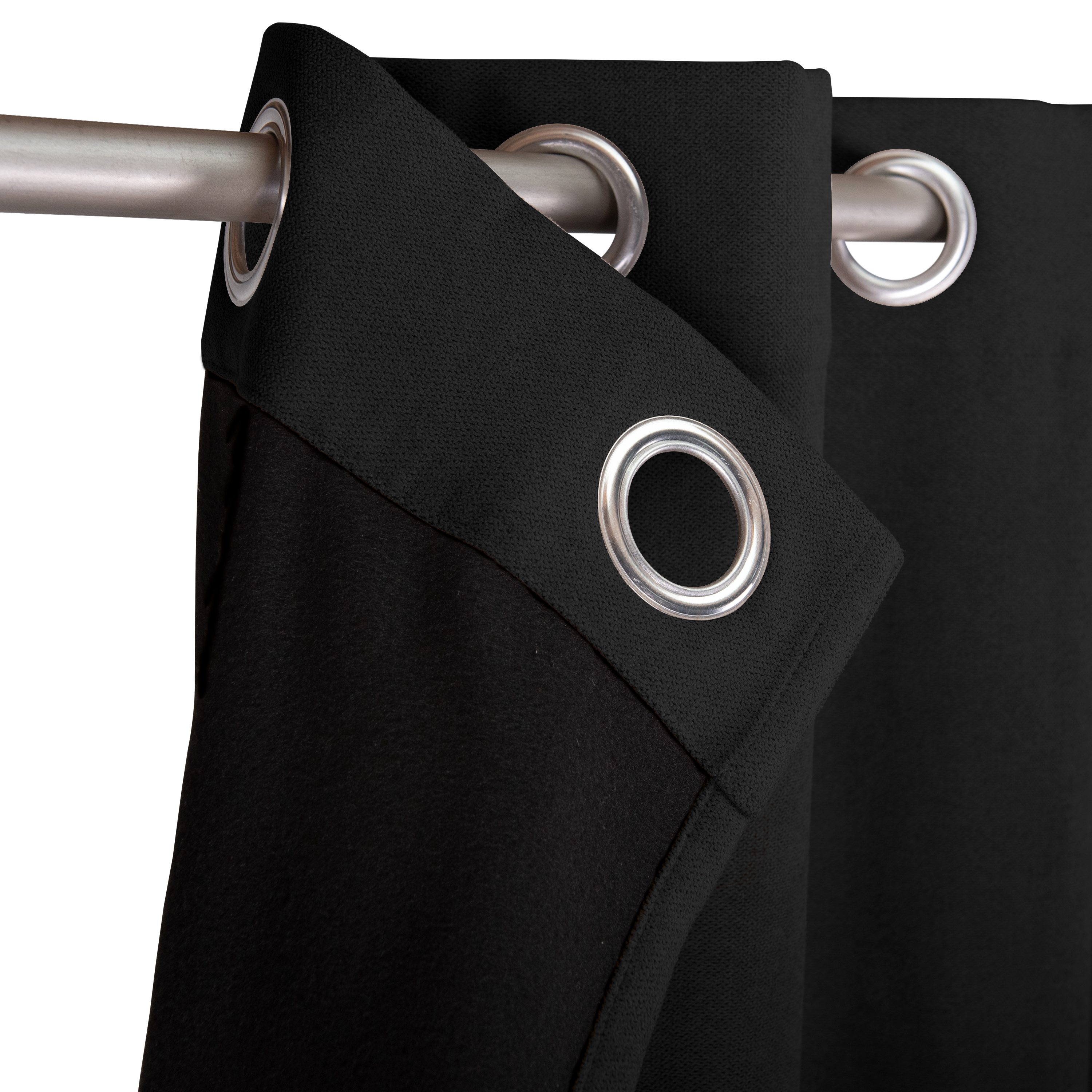 Zasłona termiczna Ragnar czarna 140 x 280 cm na przelotkach Inspire - 4