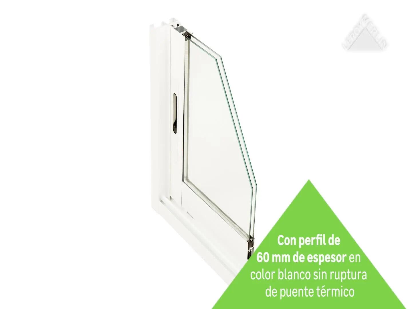 Ventana aluminio 120x115cm corredera blanca Isoxa doble acristalamiento transparente 4/8/4 con persiana - 3