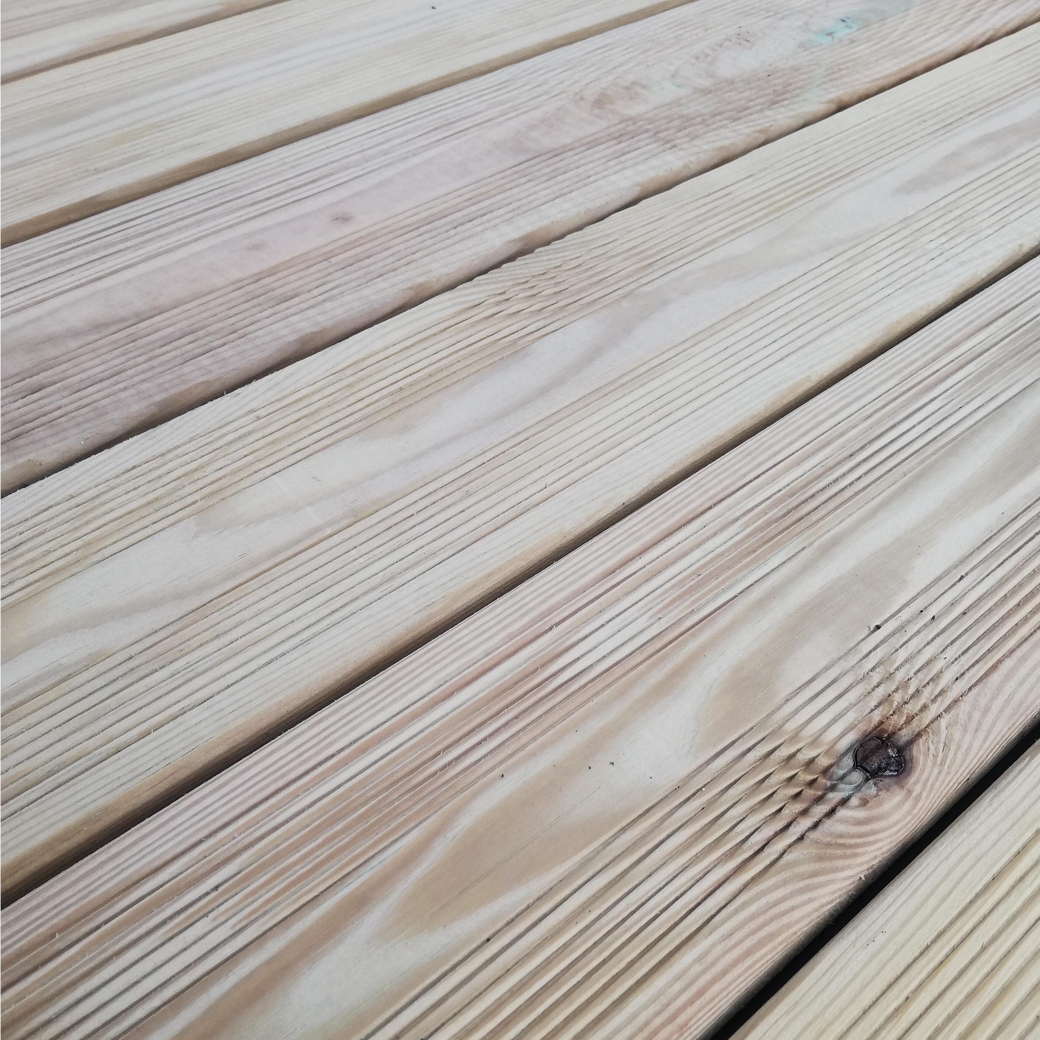 Lame terrasse bois en pin vert KUHMO2 ECO, L.240 x l.12 cm x Ep.21mm - 4