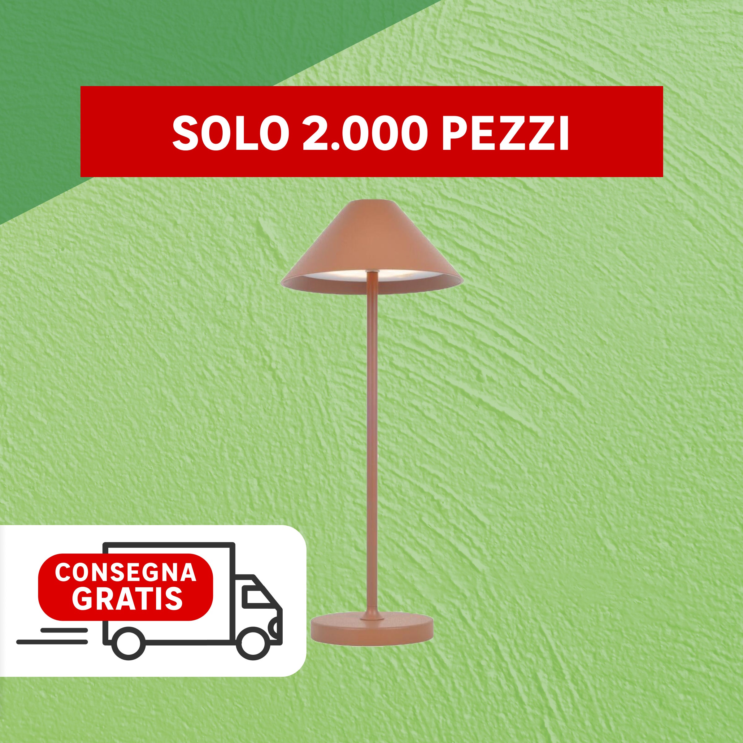 Lampada da tavolo LED Liberty rame a batteria, luce calda 240 LUMEN - 3