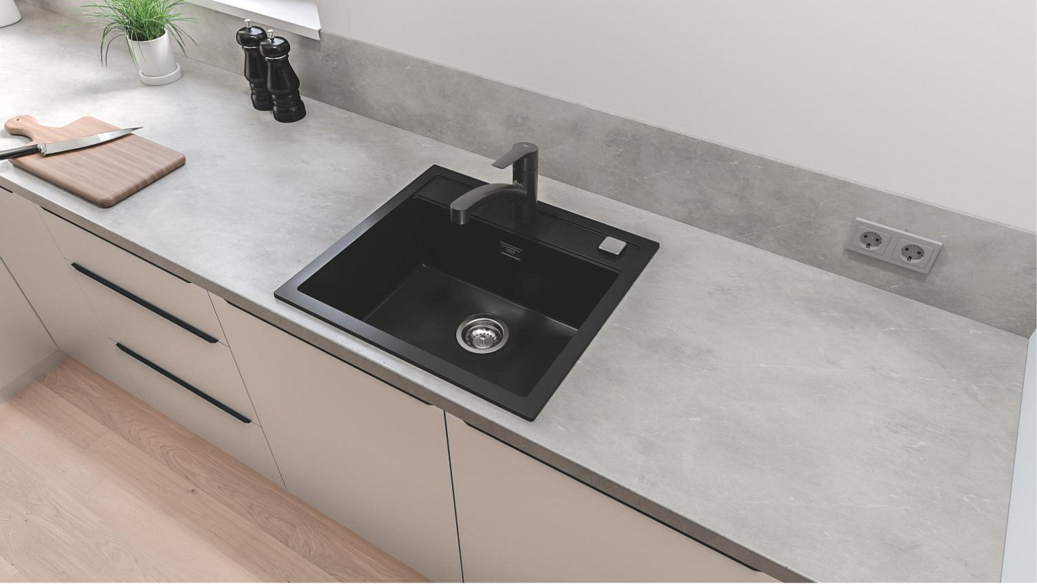 Robinet de cuisine avec douchette noir, Start - QuickFix, GROHE - 5