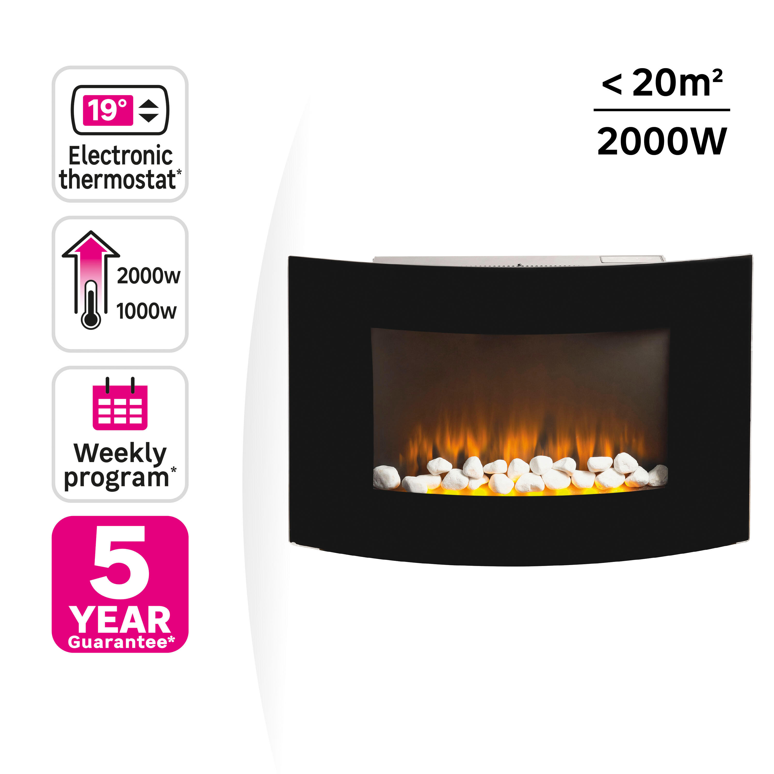 Chimenea eléctrica Font 5 EQUATION 2000W - 15