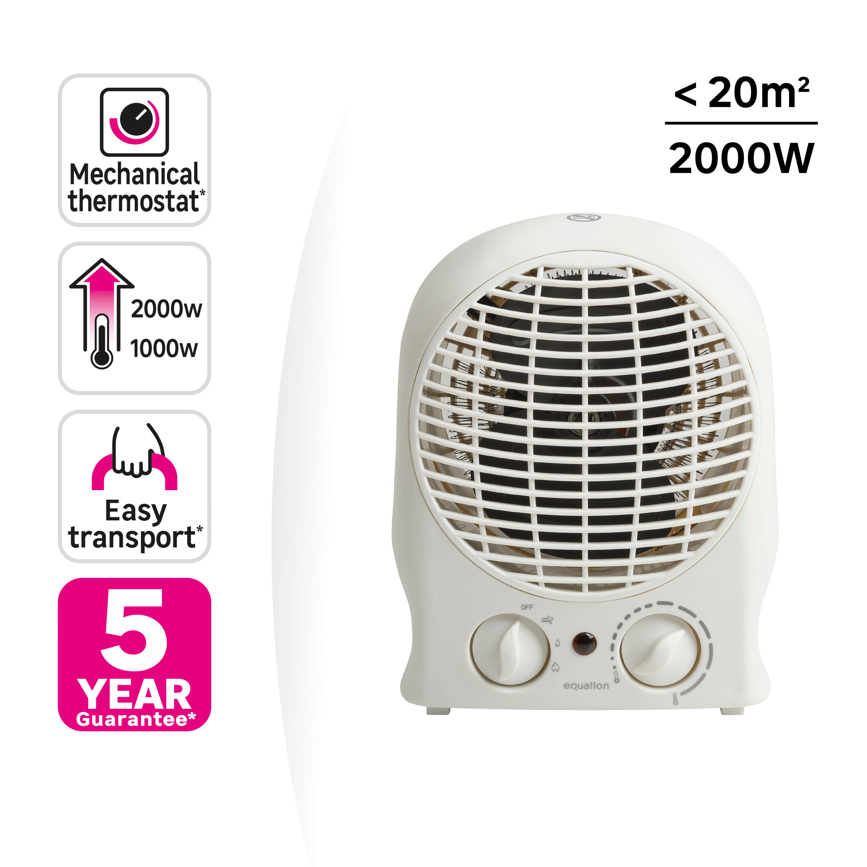 Radiateur soufflant électrique FLAG 4 2000 W Equation blanc - 10