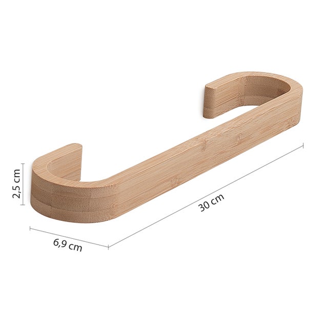Porta Asciugamani Da Terra In Bambù - 85 Cm Di Altezza, Design Naturale - Foto 10