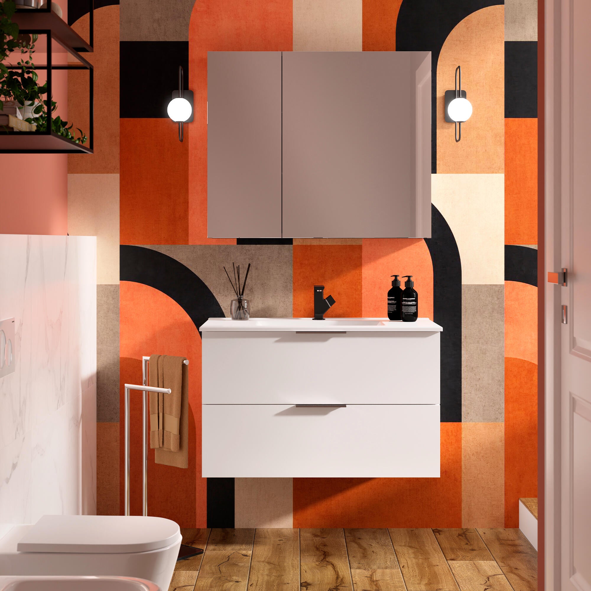 Lavabo a incasso rettangolare vasca centrale Jnka L 91 x H 18 x P 46.5 cm in ceramica bianco lucido - 3