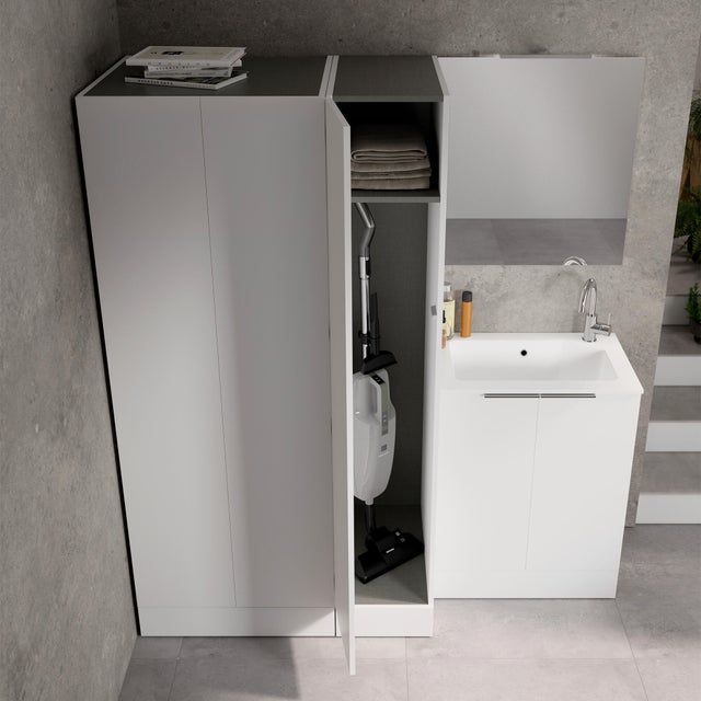 Colonna per mobile bagno Jnka SENSEA 1 anta P 45 x L 35 x H 194 cm bianco opaco truciolare