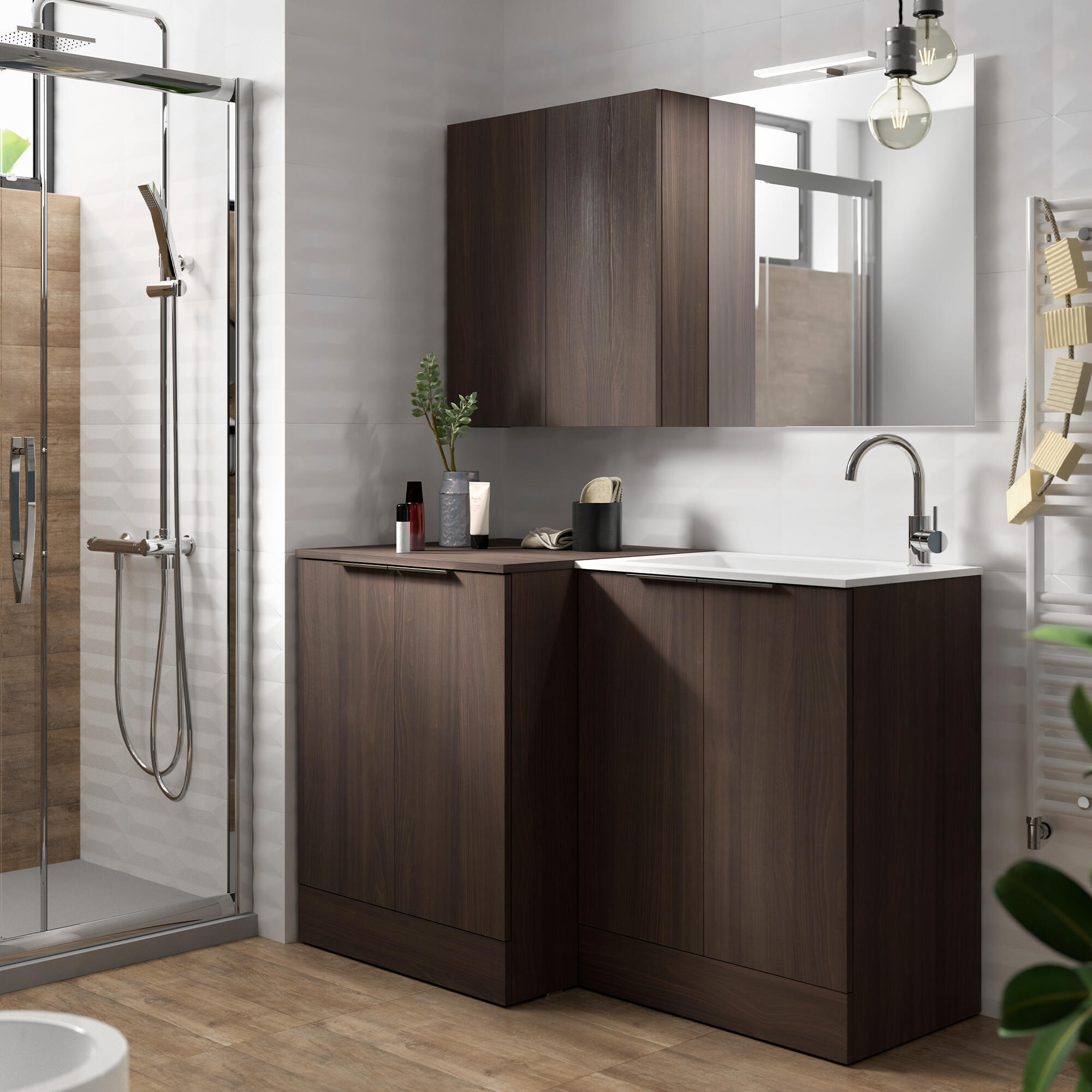 Lavatoio per bucato in resina bianco SENSEA JNKA L 70.6 x P 46 x Sp 70.6 cm da interno ed esterno - 5