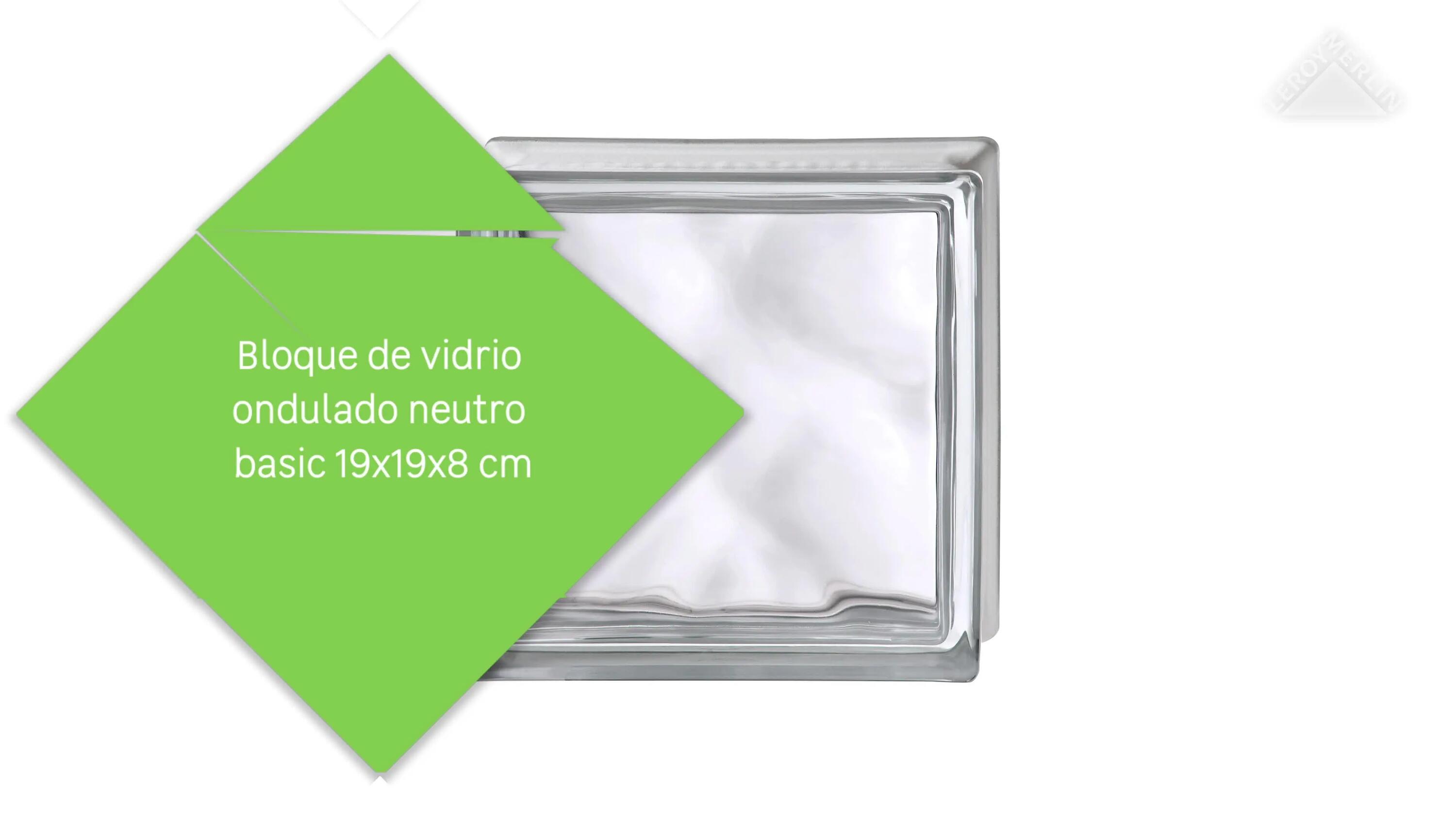 Bloque de vidrio ondulado neutro basic 19x19x8 cm - 4