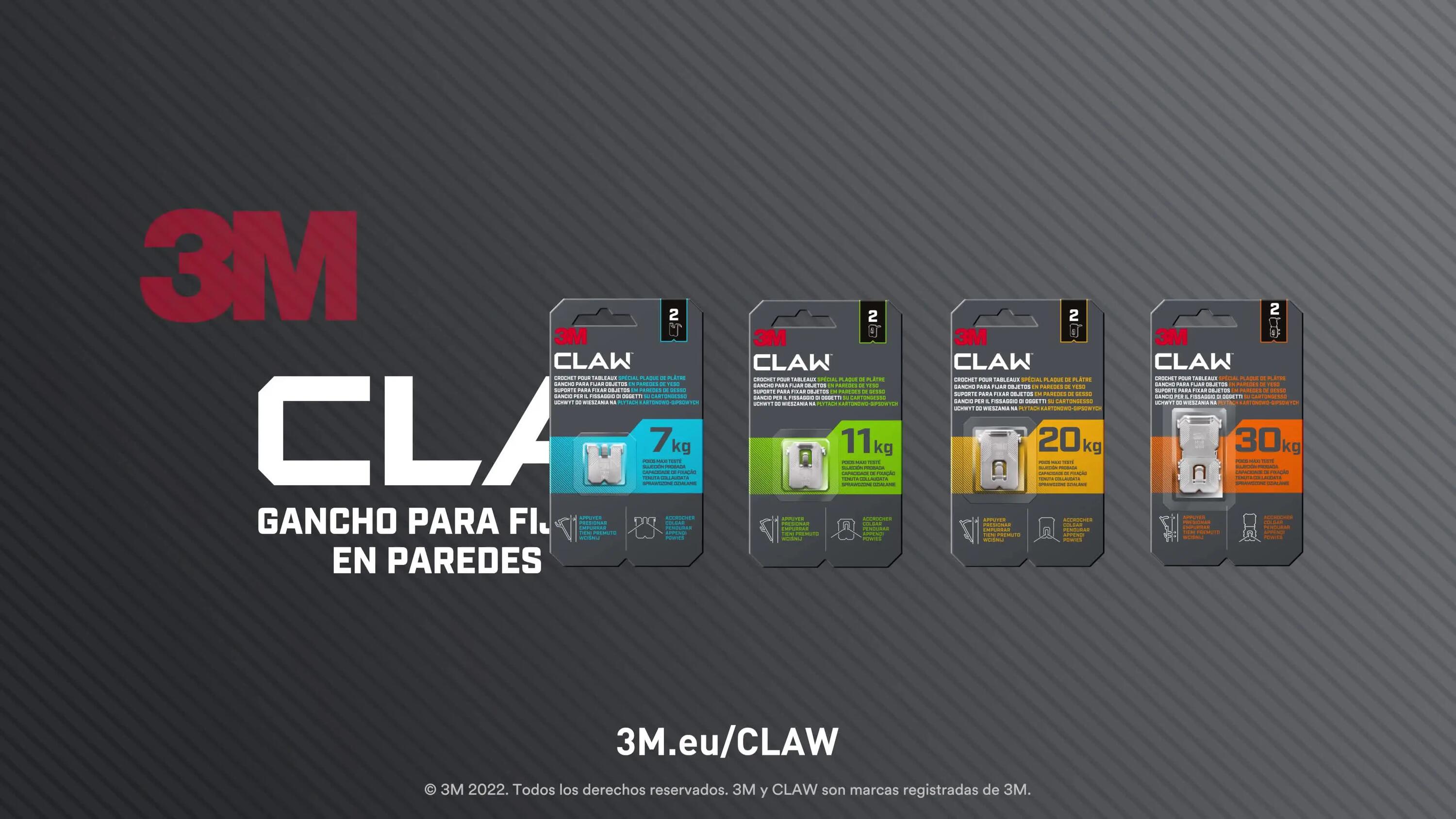 2 Ganchos para cuadros 3M CLAW, 30 kg de carga máxima - 6