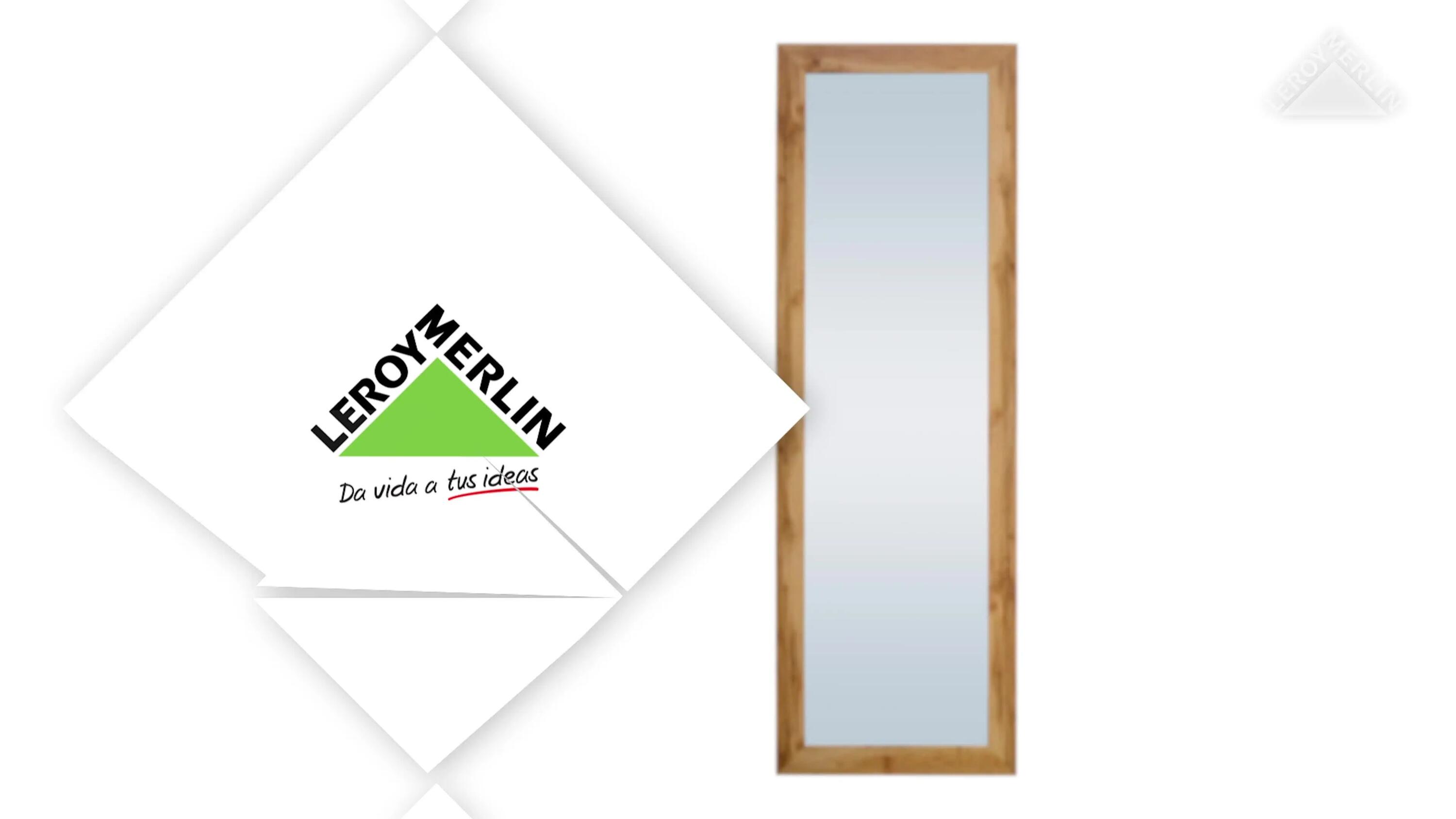 Espejo enmarcado de pared rectangular Pierre MDF roble mate  de 52 x 152 cm - 6