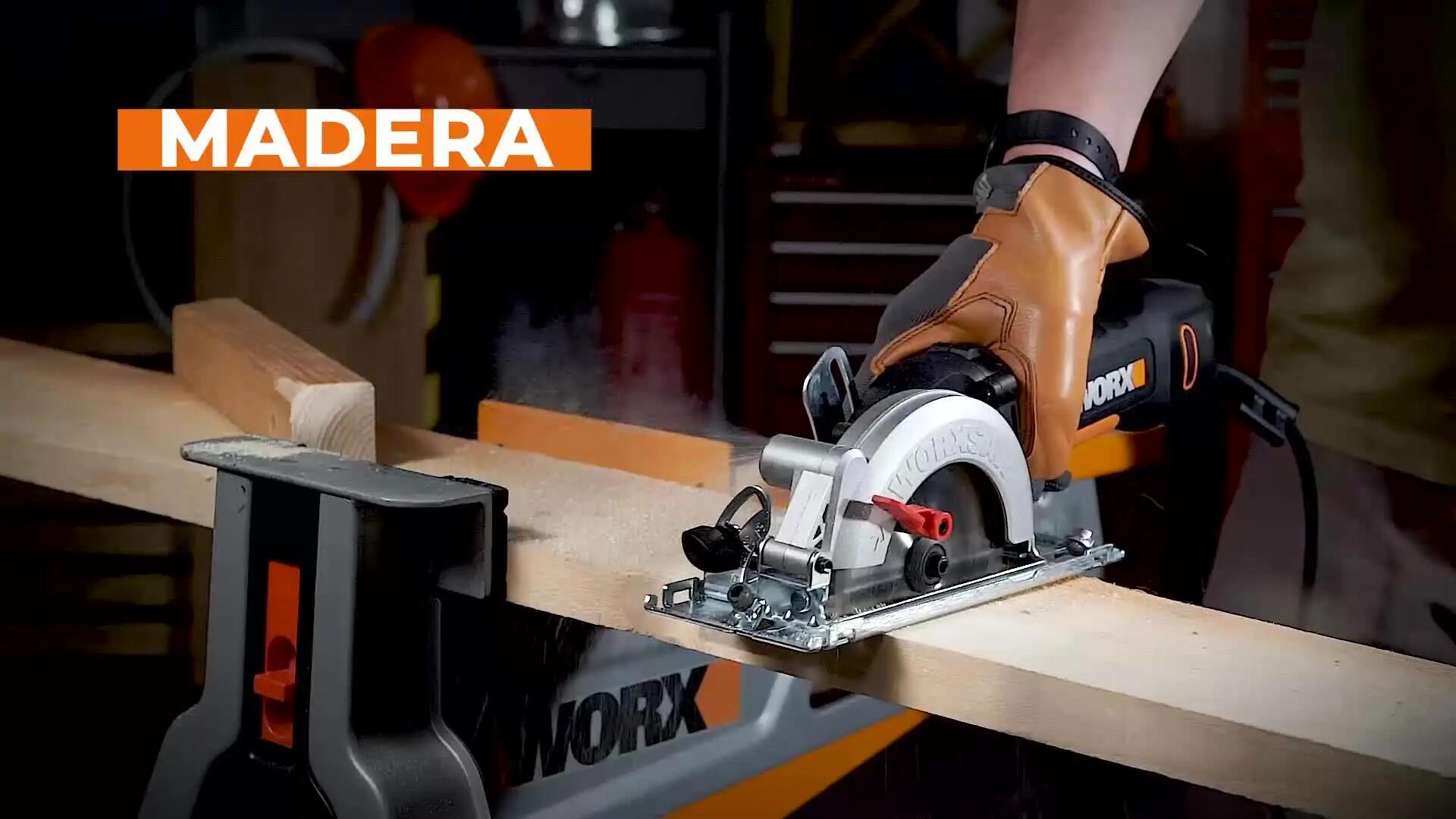 Mini sierra circular de mano WORX WX439, 500 w potencia ø 120mm - 8