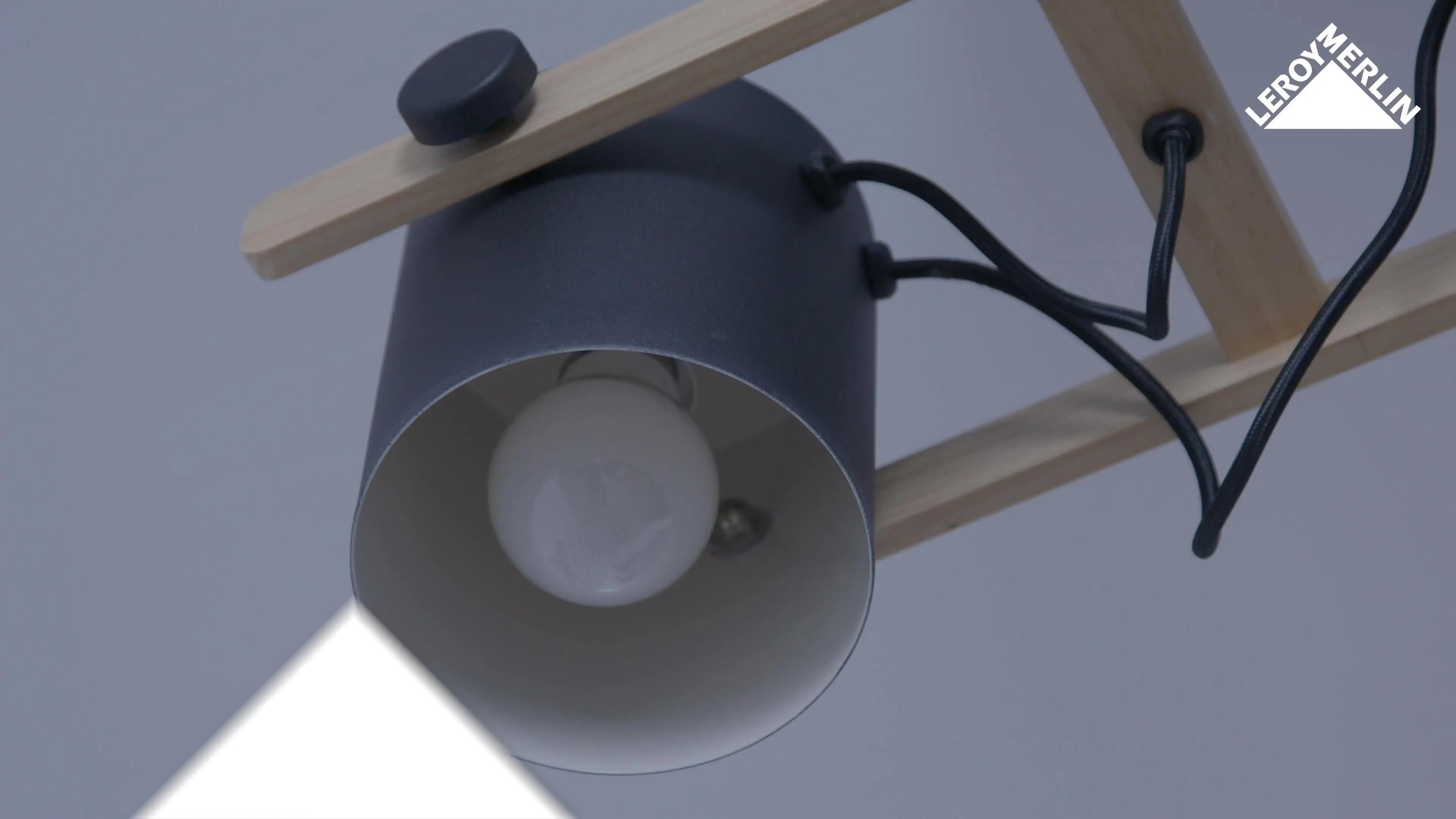 Lámpara de techo colgante de aluminio negra 3 luces E27 Hornwood 78 cm de ancho - 6