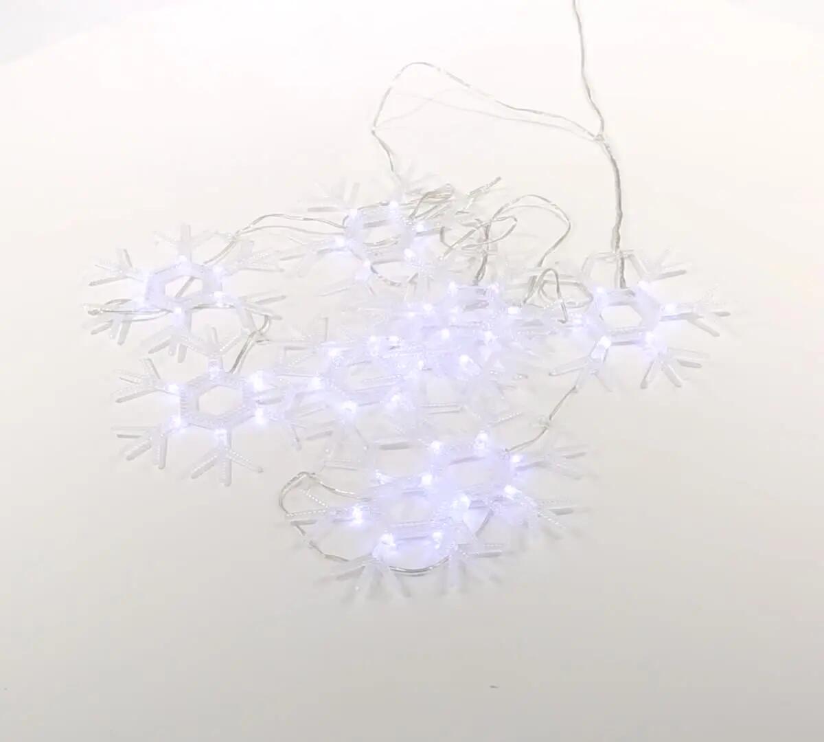 Cortina luminosa FLOCOS DE NEVE 1X1M 54 Led Branco exterior - 3