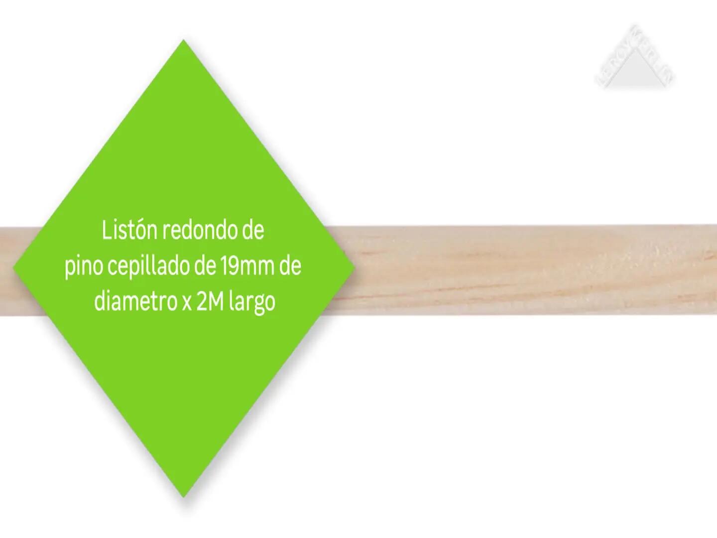 Varilla de pino cepillado de 19mm de diámetro x 2.4M largo - 3