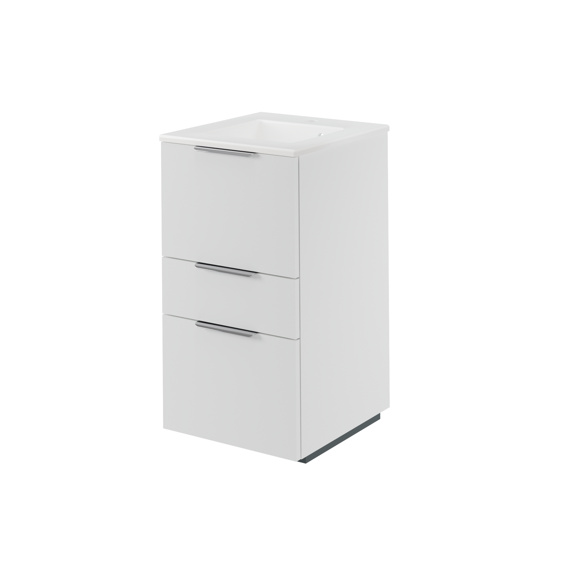 Plan simple vasque centrée Moon céramique blanc Brillant l.46 x P.49 cm - 3