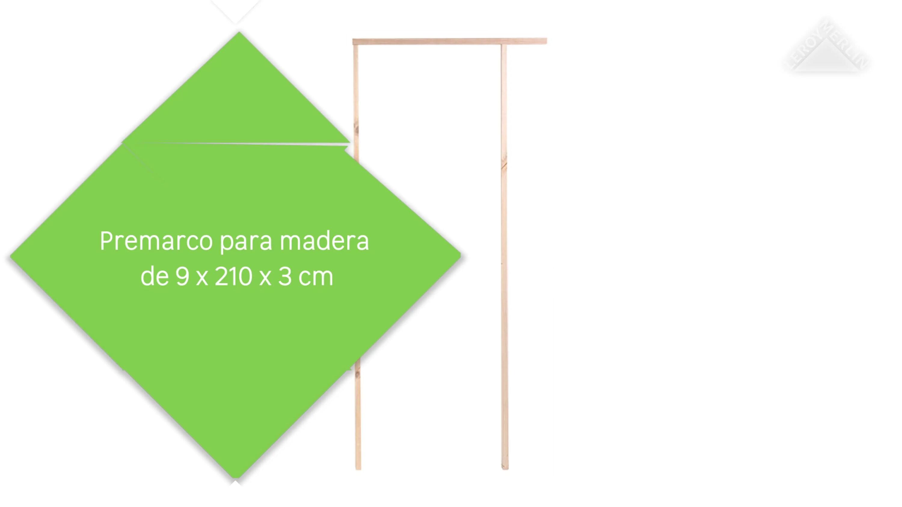 Premarco universal de madera de 9x210x3cm para puerta de 62.5/72.5/82.5cm - 2