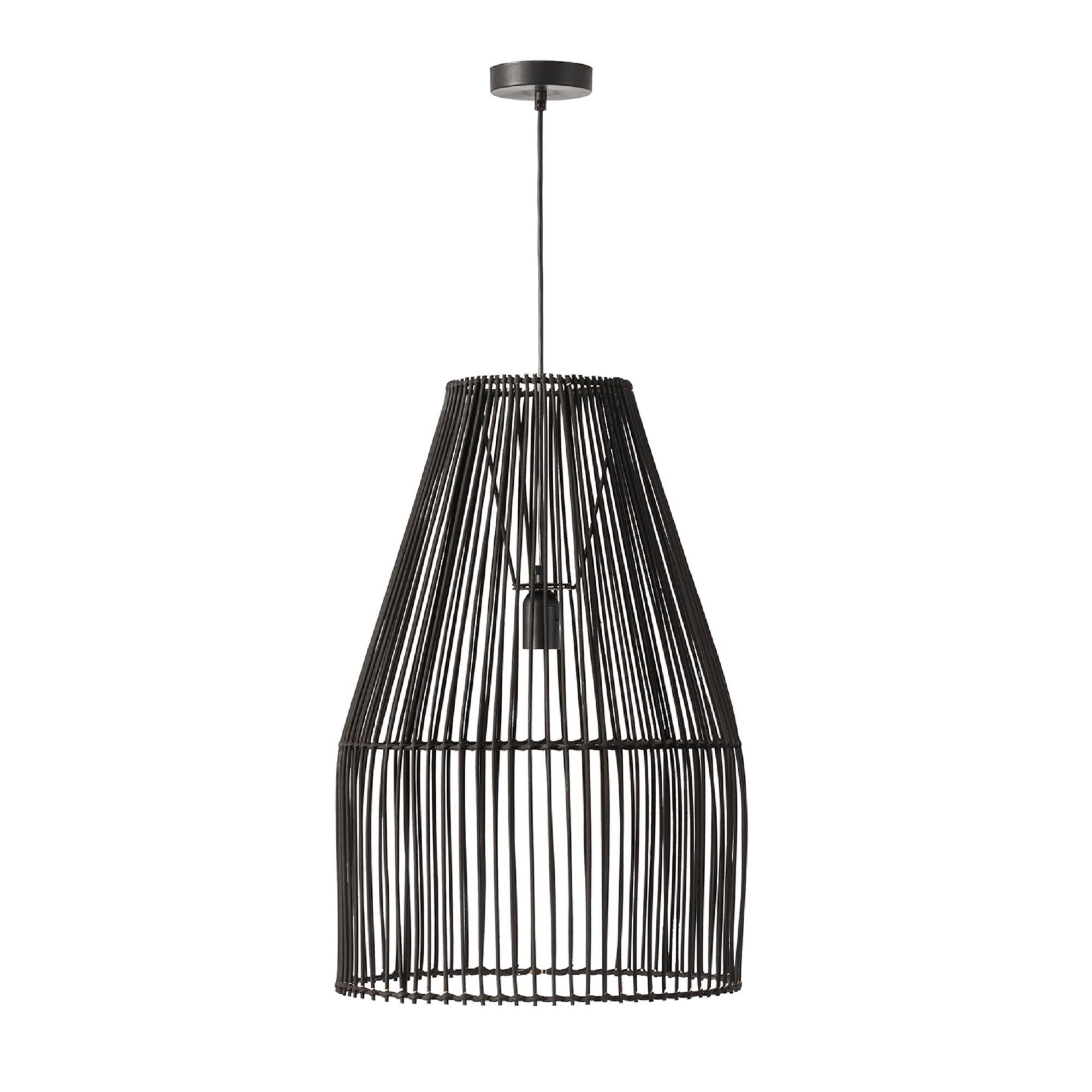 Lámpara de techo anafi 1 luz e27 mimbre negro