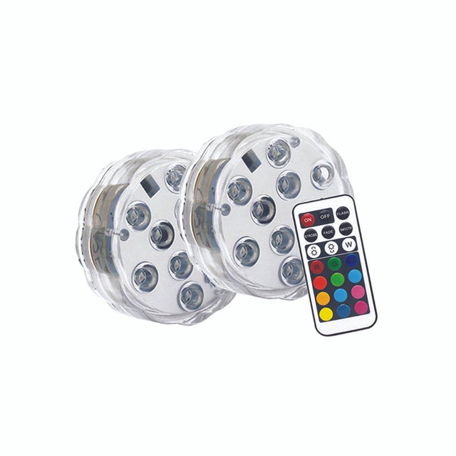 Conjunto de 2 Luzes para piscina rgb com comando