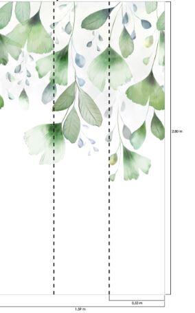 Papier peint panoramique Feuille Bilboa ginko vert l.159 x H.280 cm - 3