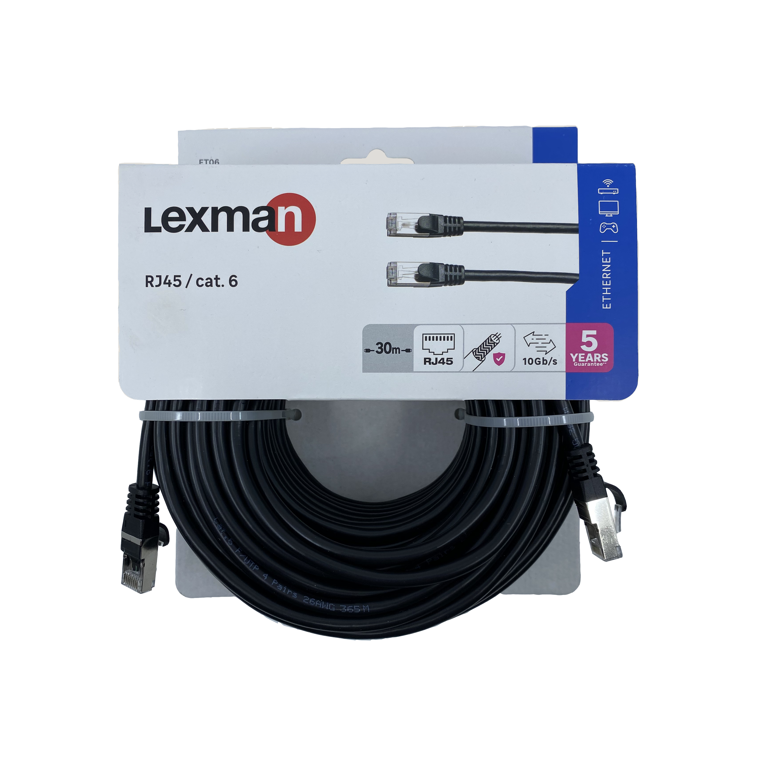 Câble RJ45 CAT6, blindé mâle / mâle, 30 m noir LEXMAN - 3