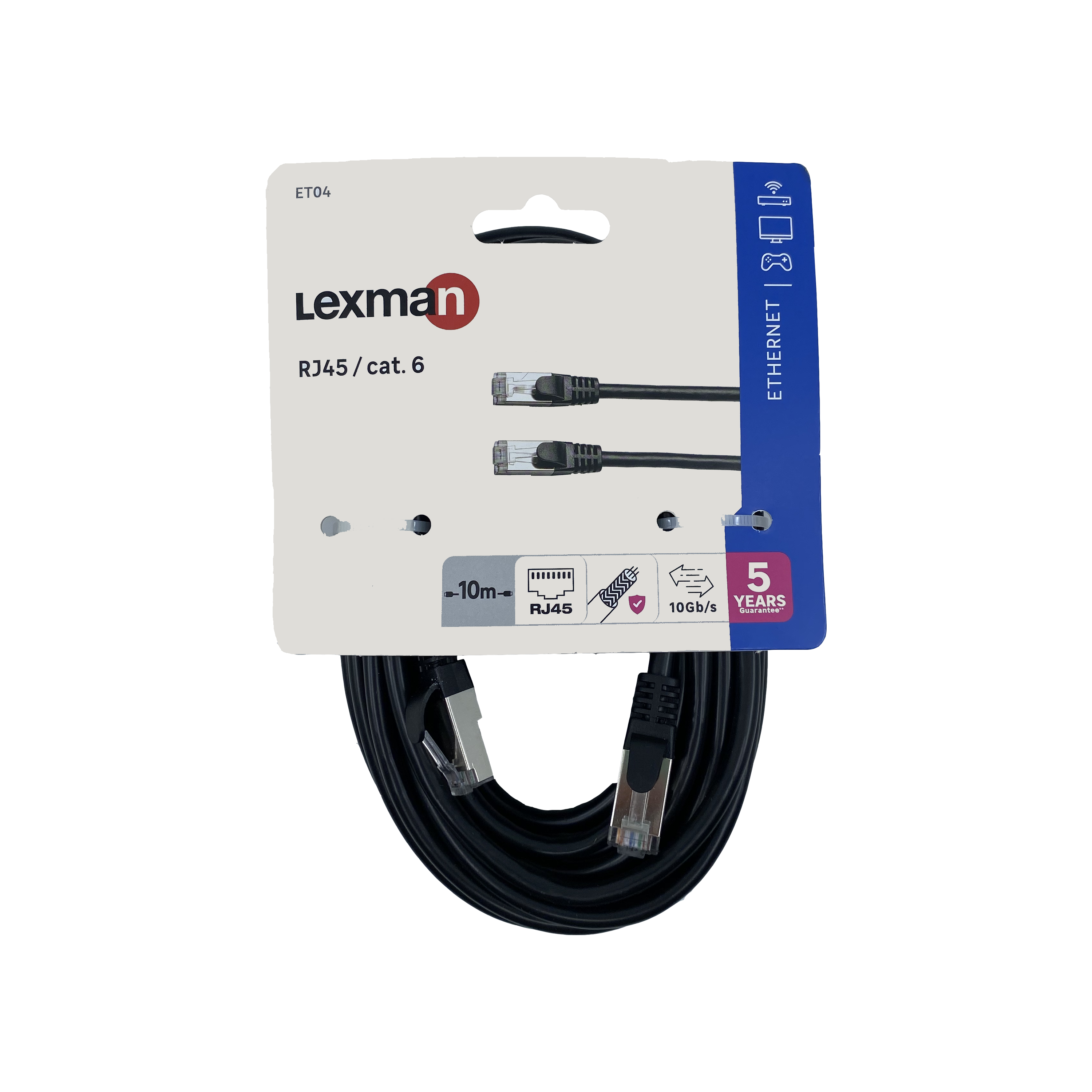 Câble RJ45 CAT6, blindé mâle / mâle, 10 m noir LEXMAN - 4